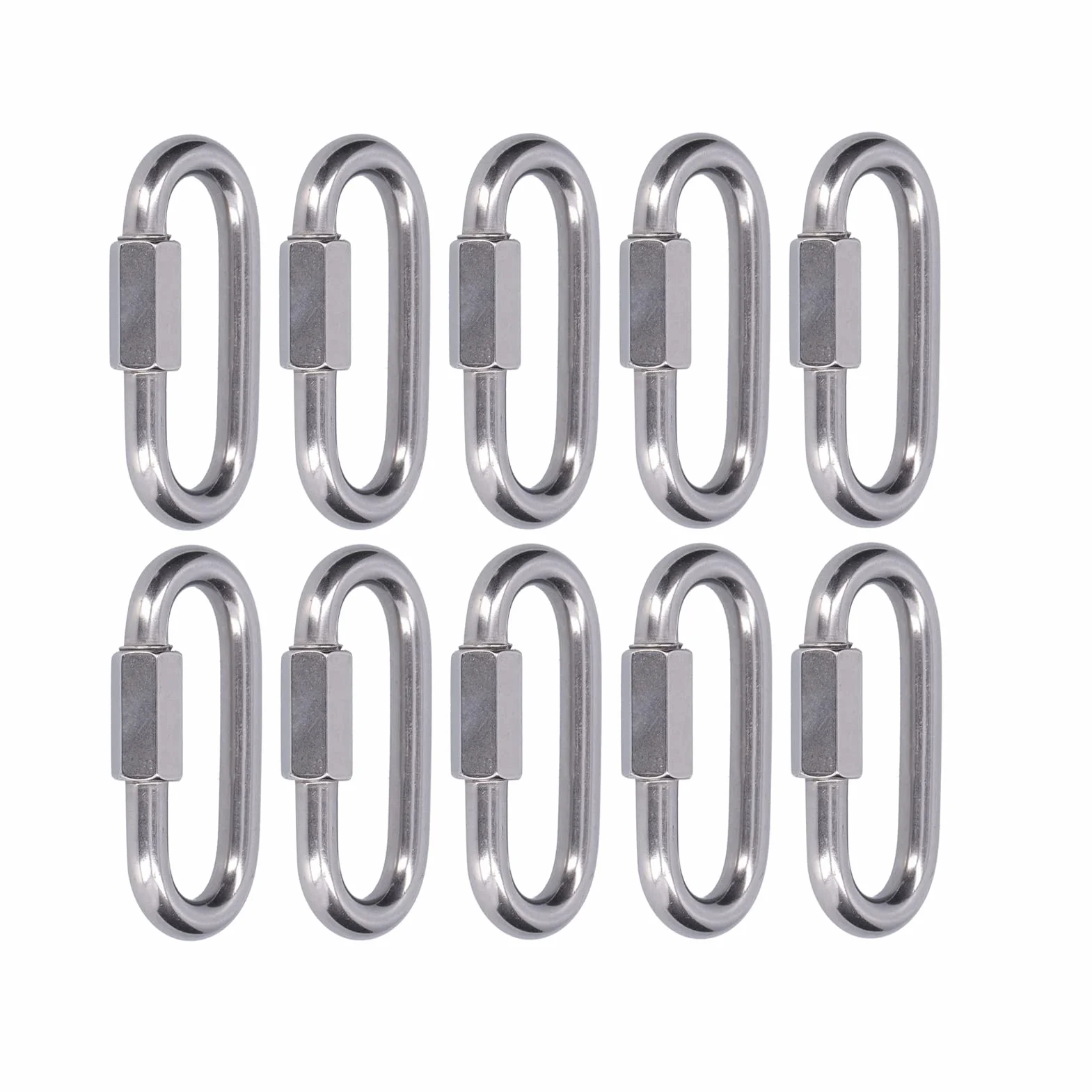 Maillons Rapides en Acier Inoxydable M4, 10 Pièces Connecteur à Vis