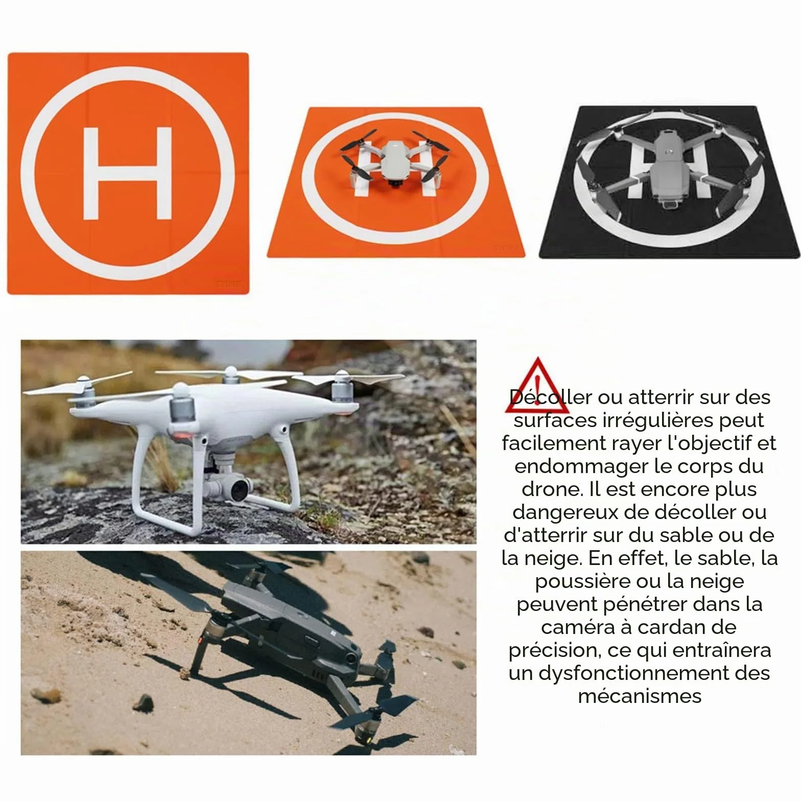 SYMIK LP500 Drone Landing Pad, 50cm(20”) Tapis D'atterrissage pour drone Double Face étanche (2 x 3) pour DJI Mini 4 Pro, Mini 3 Pro, Mavic Mini 2, Mini SE, Air 3S/Air 3/Air 2S/Mavic Air 2, Mini 4K