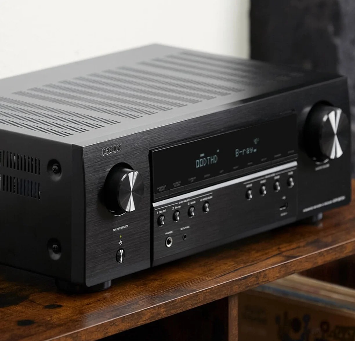 Denon AVC-S670H Amplificateur AV Home Cinéma 5.2 Canaux, 140W, Son Surround Haute Définition, HDMI 8K, HEOS Built-in, Wi-FI, Bluetooth, AirPlay 2, Compatible Alexa - Noir