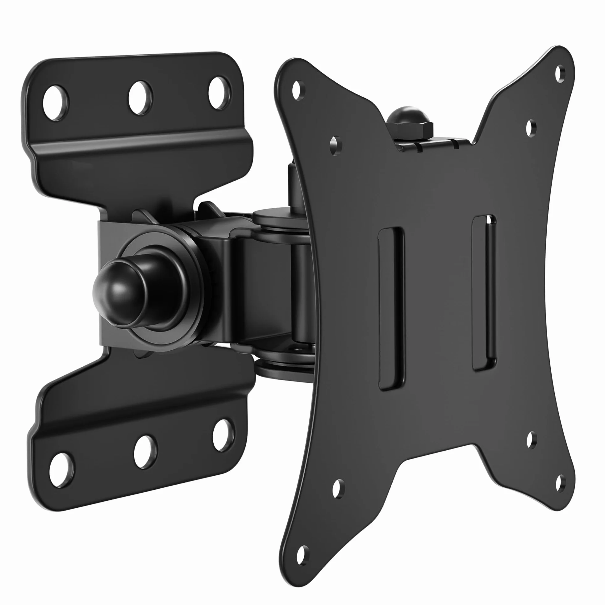 BONTEC Support TV Mural Inclinable et Orientable, Fixation Universelle pour Télévision et Moniteur Plat/Incurvé 13-30 Pouces, VESA 75x75/100x100mm, Charge Max 25kg, Rotation 360°