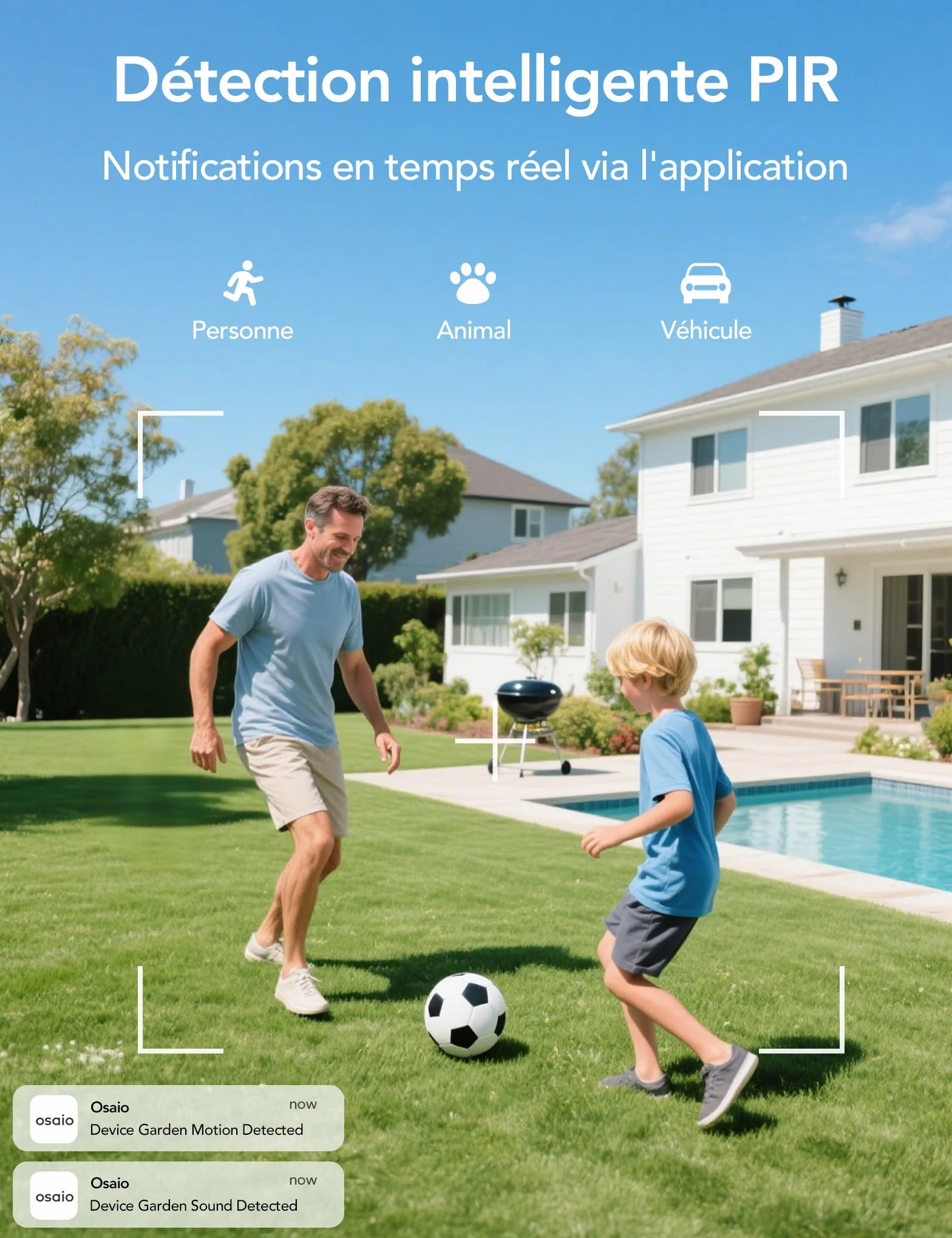 GNCC 2K Camera Surveillance WiFi Exterieure sans Fil Solaire 5/2.4GHz(Lot2) | Vision Nocturne Couleur, Détection Humaine AI, Détection de Mouvement, Audio Bidirectionnel, SD/Cloud, Compatible avec Alexa