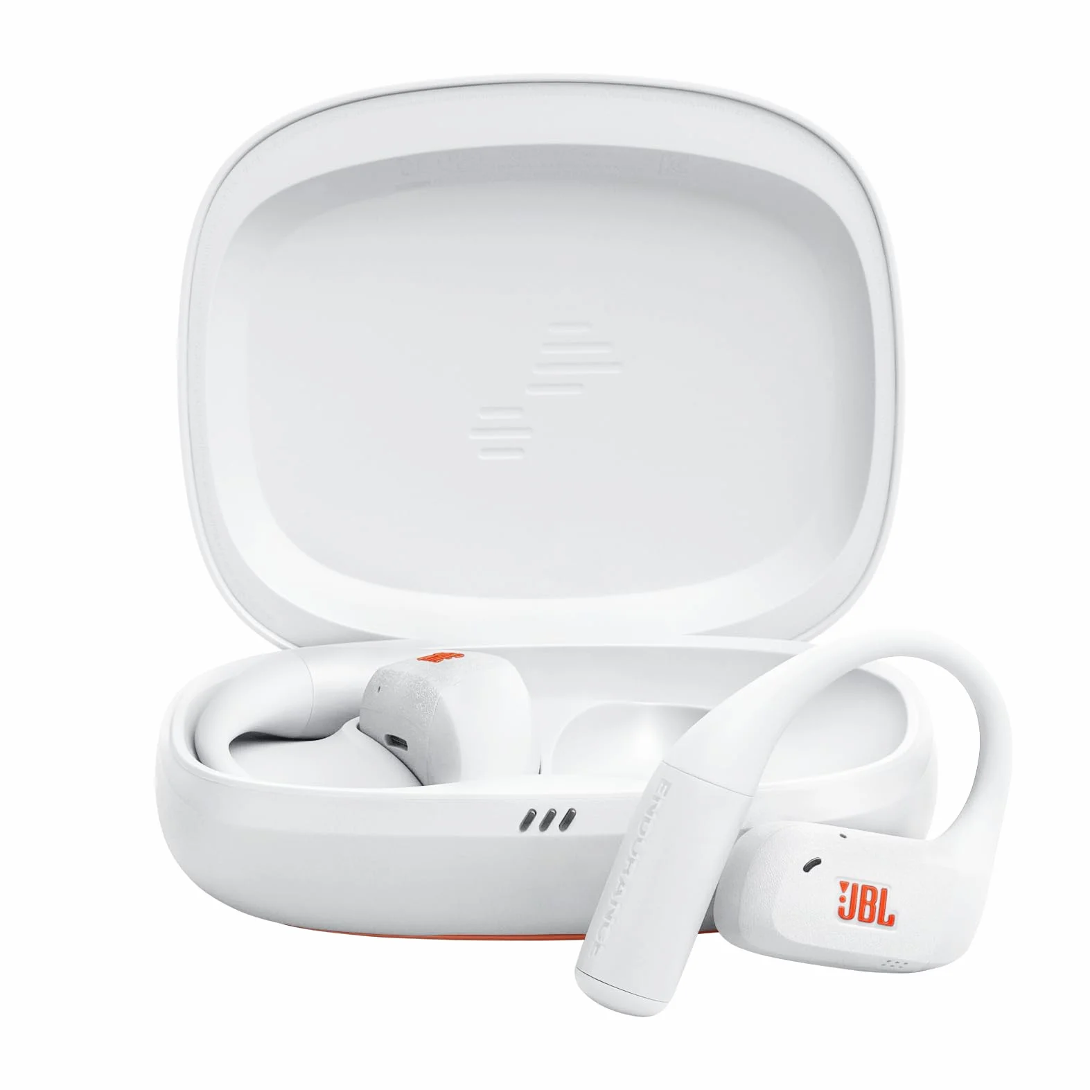JBL Endurance Zone écouteurs Sportifs Ouverts sans Fil True Wireless, Conception Crochet d'oreille, JBL OpenSound, 32 h d'autonomie, étanches IP68, Google Finder, appli JBL Headphones, Blanc