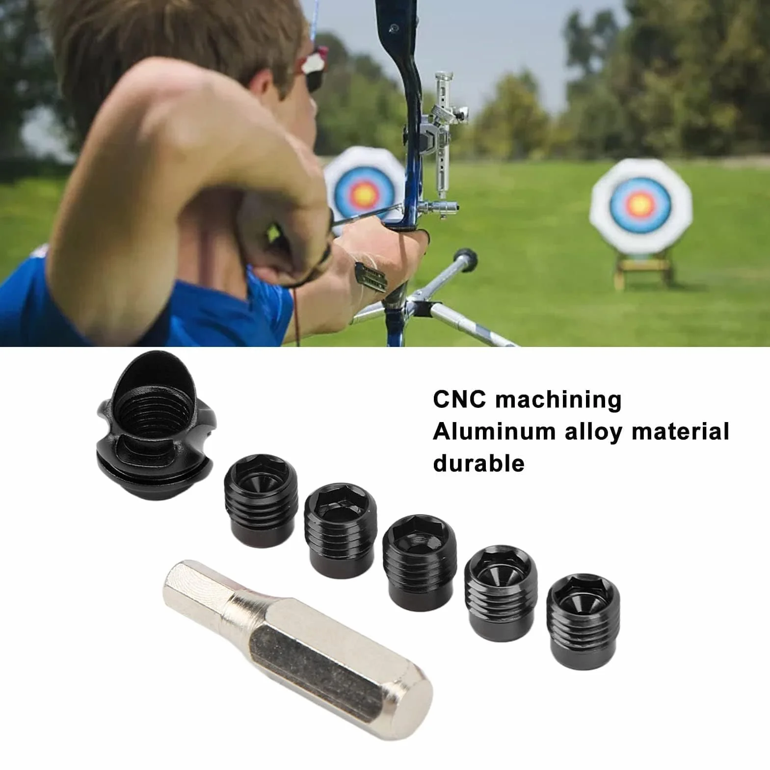 Viseur à Arc CNC Aluminium Noyau Remplaçable Lentille 6x8 Chasse Noir