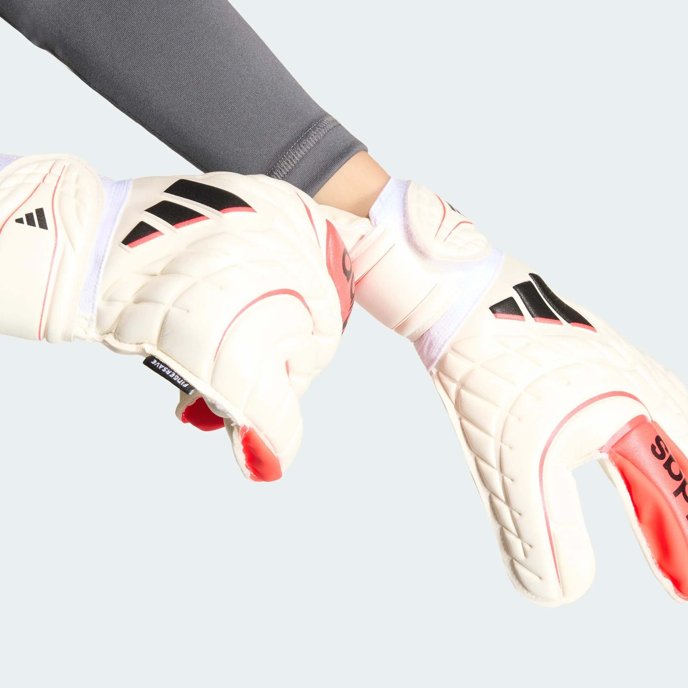 Adidas Copa Goalkeeper Glove Match FINGERSAVE Junior, White/Lucid Red/Black