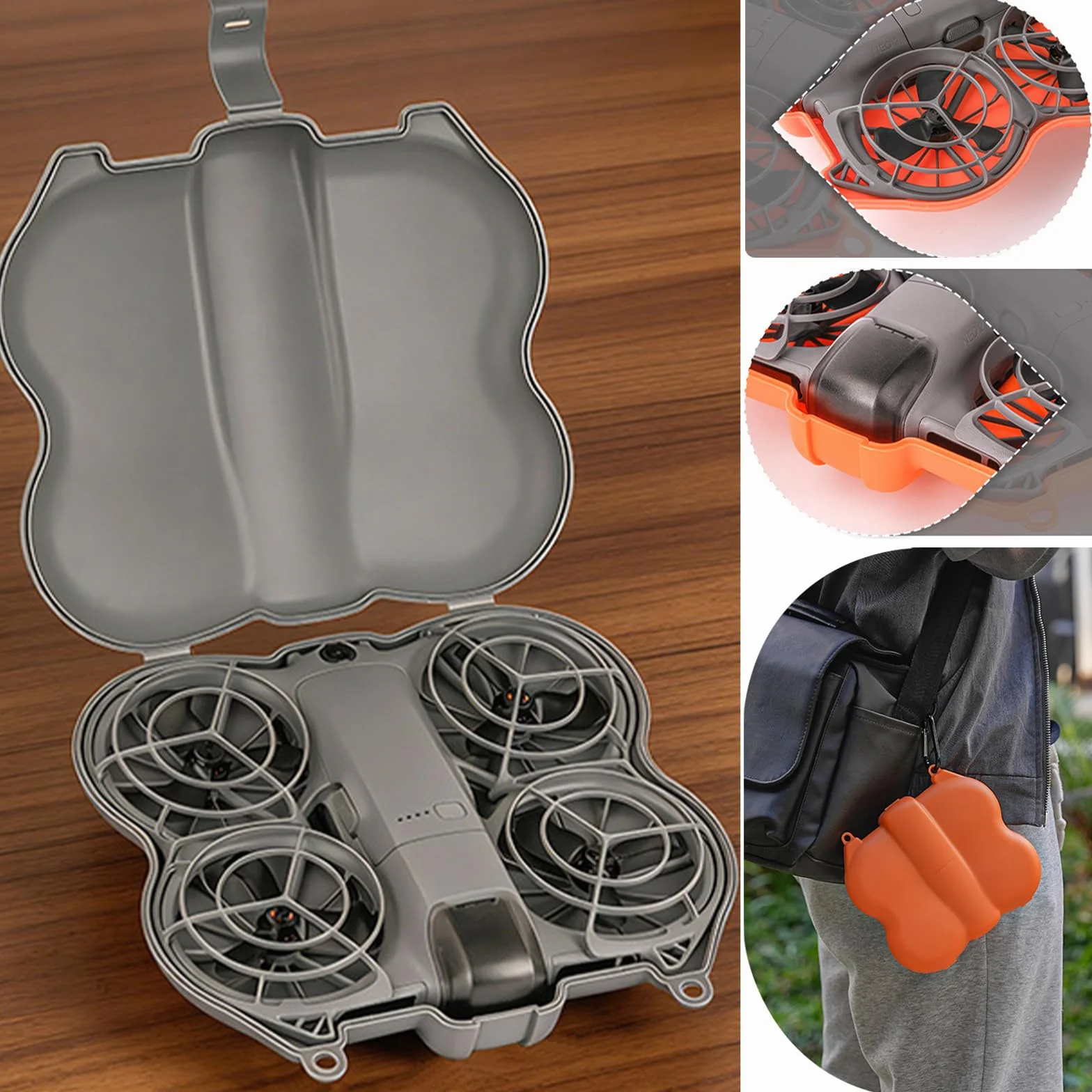 Étui Plastique pour DJI Neo 2 Étui de Transport Drone Sac de Protection Sac de Rangement Drone Accessoires pour DJI Neo 2, Compact Portable Léger (Blcak)