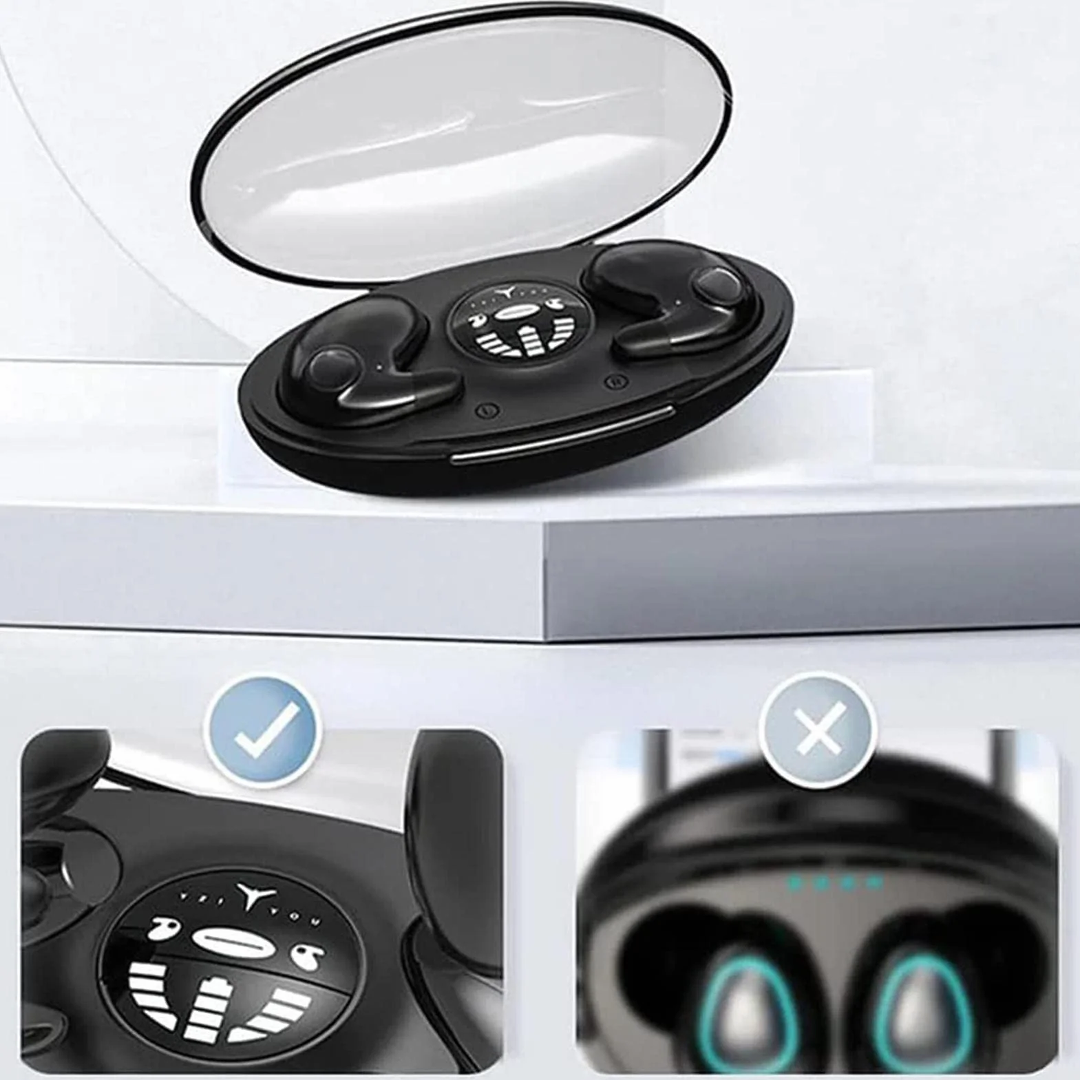 Teksome Écouteurs sans Fil Blue-Tooth | Écouteurs antibruit pour Dormir | Écouteurs Intra-Auriculaires IPX5 | Écouteurs sans Fil pour Les trajets et Le Sport