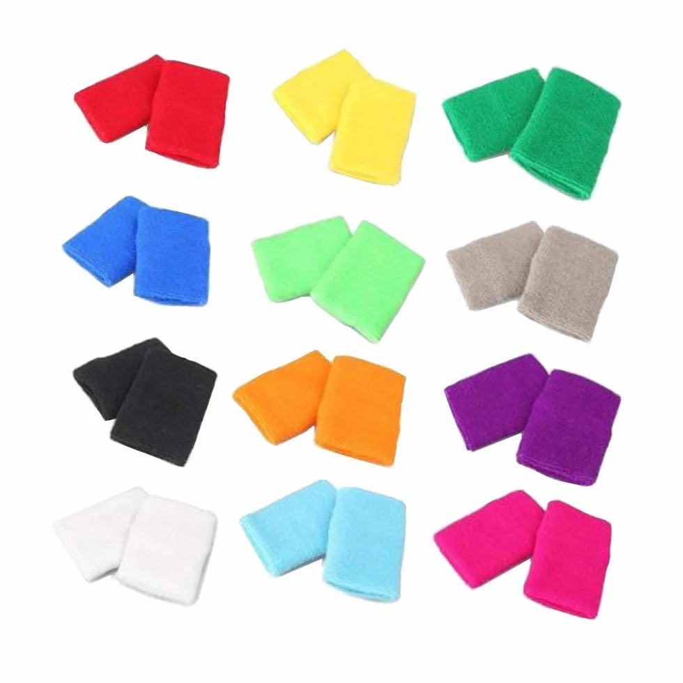 Czemo 24 Pièces Bandeau de Transpiration en Sport Poignet éponge Antisudation pour Hommes Femmes Enfants