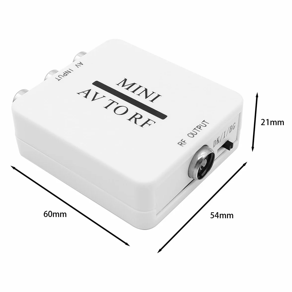 Convertisseur Modulateur Bidirectionnel RCA/composite AV Vers RF Adaptateur AV2 PAL/NTSC/SECAM Vers PAL/NTSC Système TV Compatible Avec DVD/VCR/PS/Projecteur (Blanc, Plug and Play)