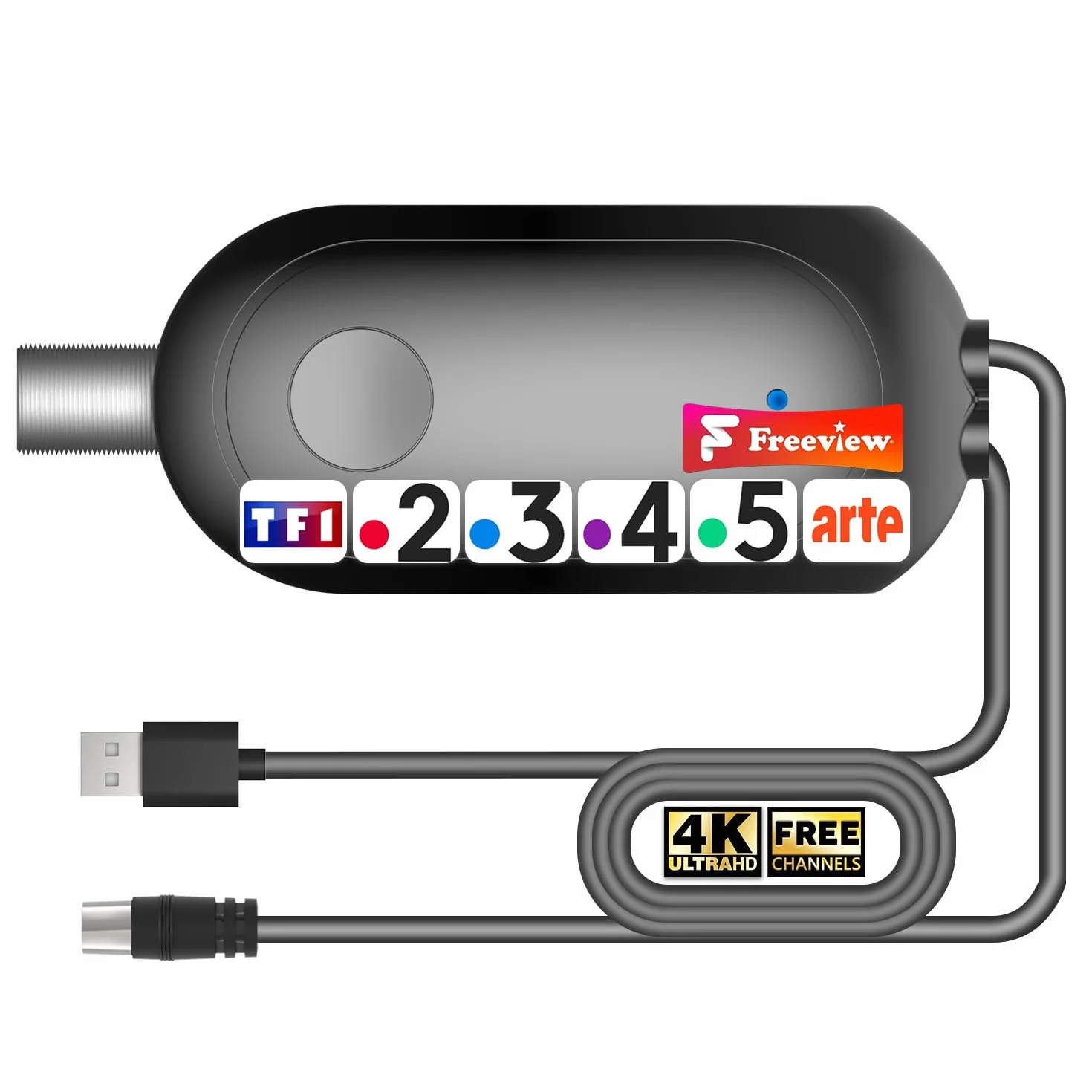 Amplificateur Antenne TV Booster Signal TNT DVB-T2 Compatible Télévision Numérique Full HD 4K UHD