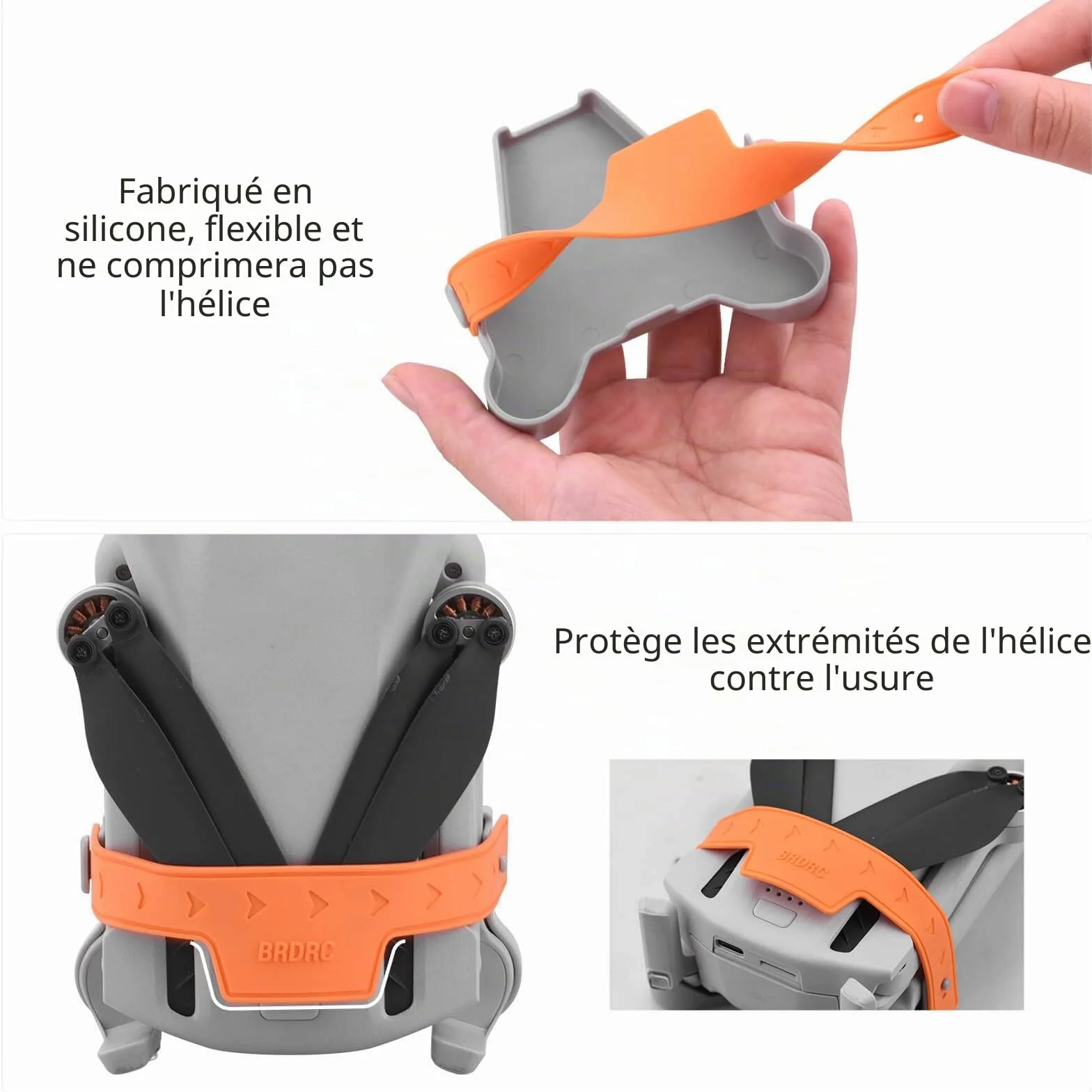 Porte-hélice Mini 3 / Mini 3 Pro, protège-sangle pour stabilisateur de la série DJI Mini 3 Accessoires pour drone RC (Orange)