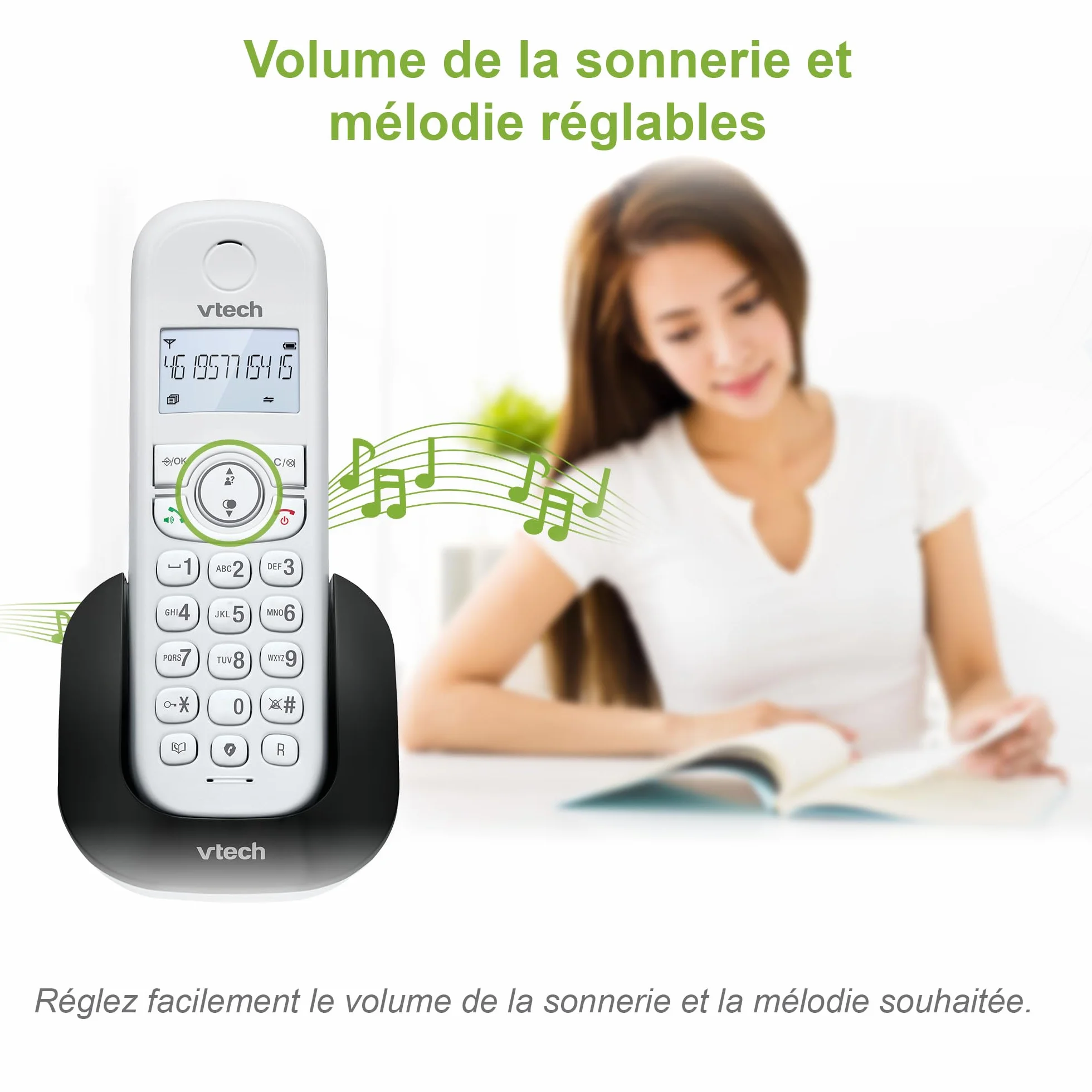 VTech CS1500 Téléphone sans Fil DECT Double Charge avec Blocage d'appel, Identification Appelant