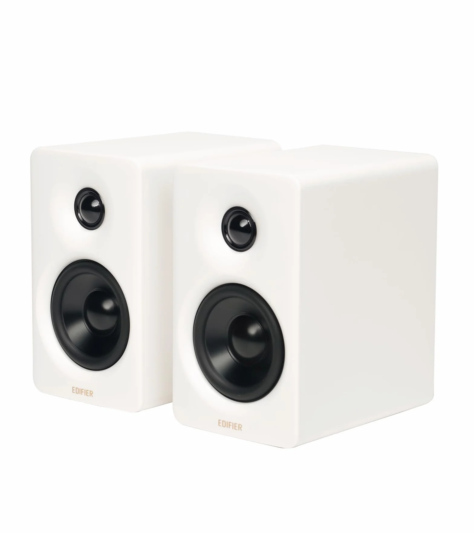 Edifier M60 2.0 Haut-parleurs Bibliotheques Bluetooth 5.3 66W RMS Audio Hi-Res LDAC Basses 3" Tweeter 1" USB-C AUX Blanc