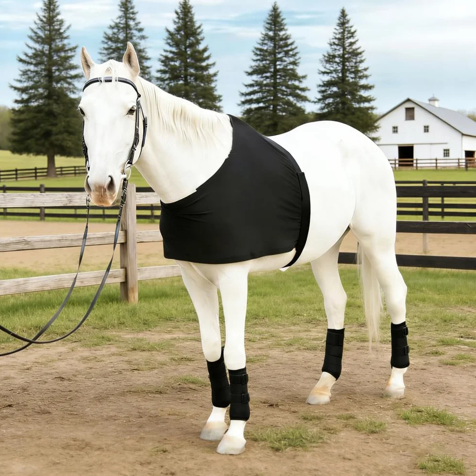 MiOYOOW Protection d'épaules pour Chevaux, Gilet d'équitation Extensible Anti-frottement