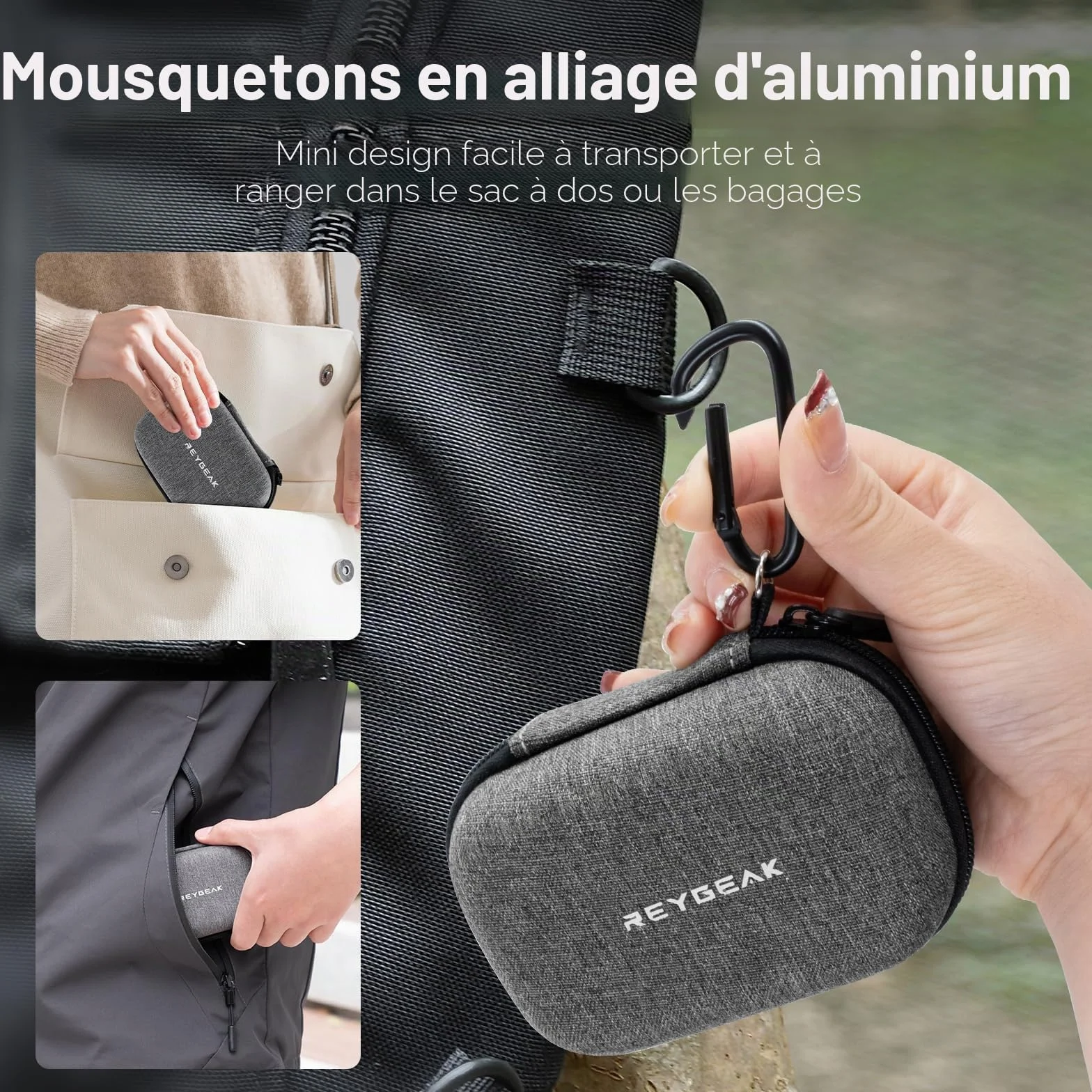 REYGEAK Étui Osmo Action 5 Pro, étui de Transport Portable en Cuir PU, Sac à bandoulière pour DJI Osmo Action 5/4/3 Adventure Combo Accessoires (Petite Taille)