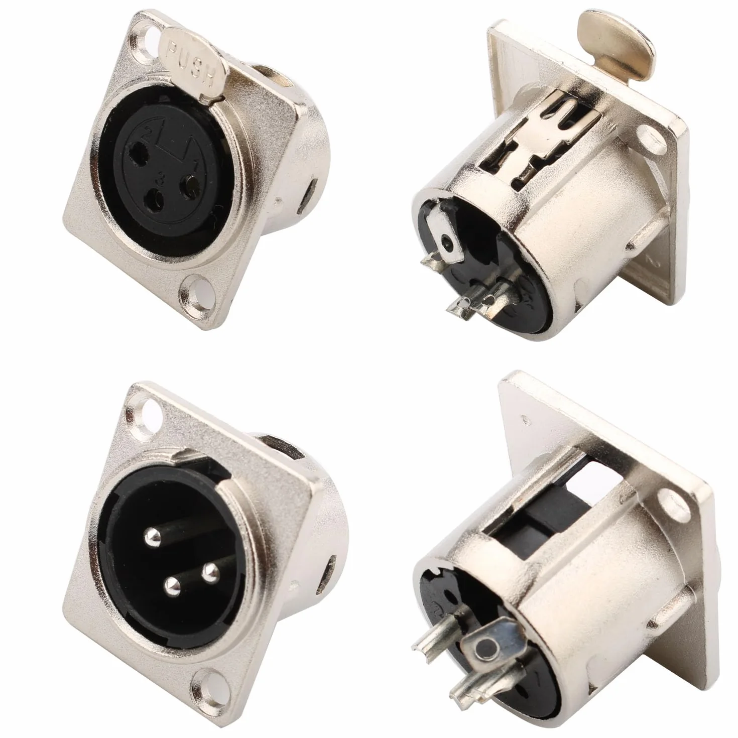 RUNCCI-YUN Connecteur XLR 3 broches mâle/femelle, fiche de câble microphone, prise audio pour montage sur panneau