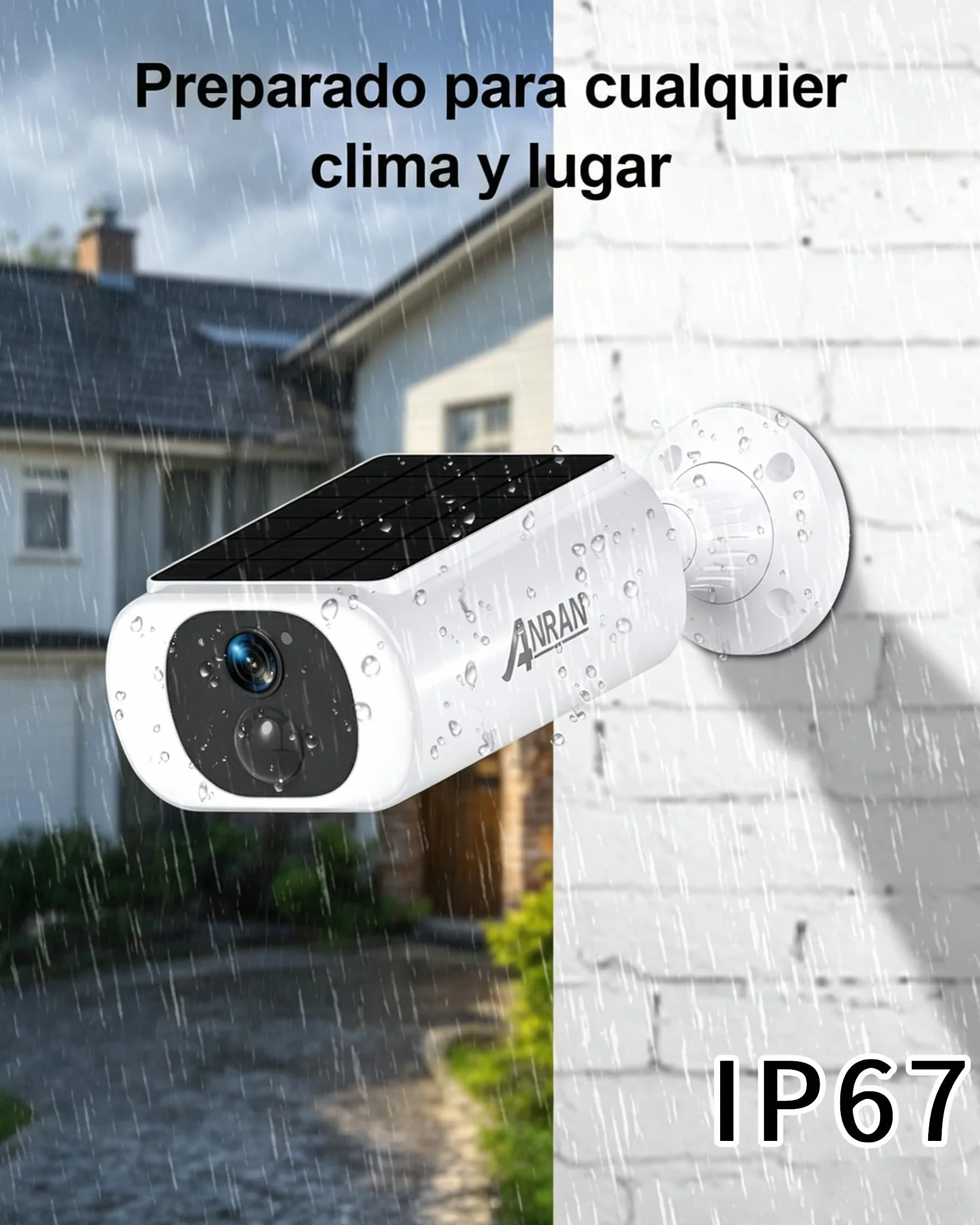 ANRAN 2K Caméra Surveillance WiFi, Panneau Solaire Intégré, Caméra IP Batterie, Puissance illimitée, Spotlight & Vision Nocturne Couleur, Audio Bidirectionnel, Detection Humaine, Sirène d'alarme