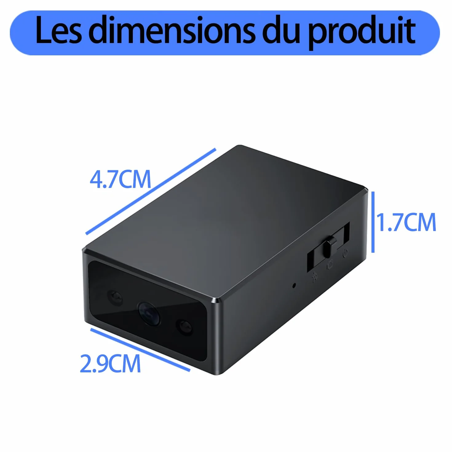 Caméra de surveillance intérieure/extérieure-Caméra cachée-Caméra HD 1080P, caméra mini-Convient pour le domicile,le bureau,la surveillance des animaux de compagnie et des enfants (sans WiFi)