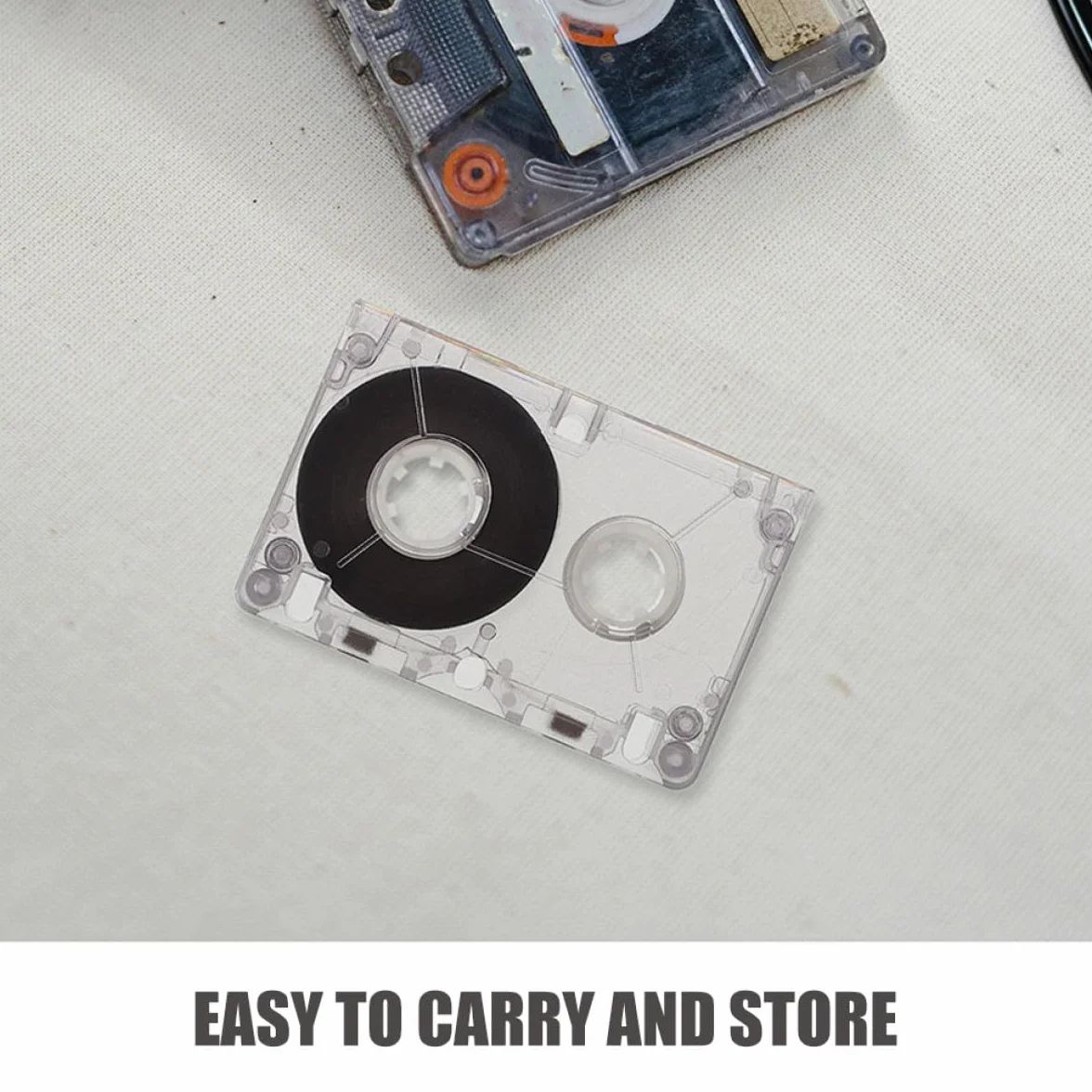 Mipcase Lot de 2 K7 Audio Vierge Mini Design de 60 en Plastique Cassettes Audio pour L'enregistrement Compactes et Compatibles et Cours de Langue
