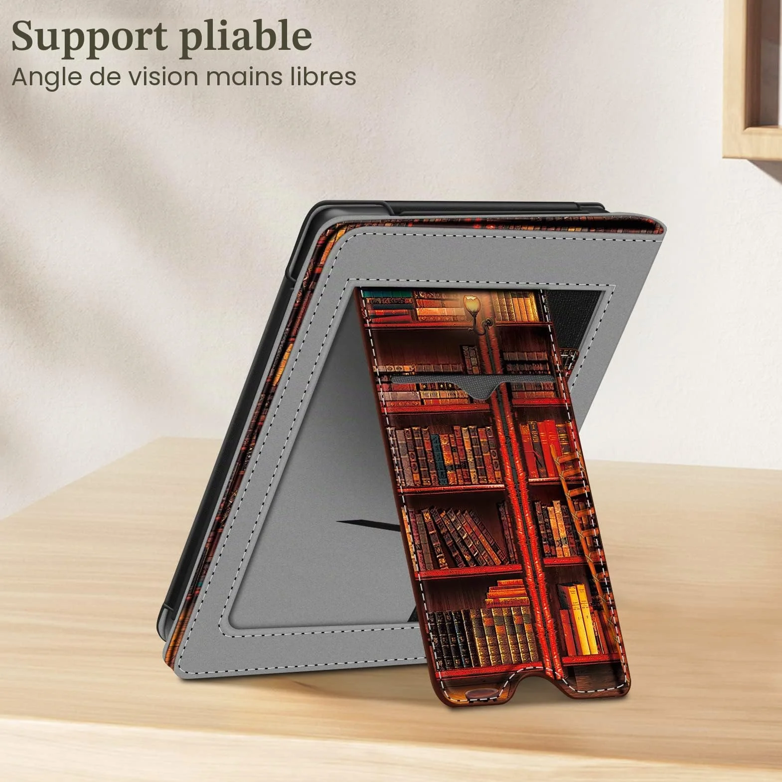 FINTIE Étui Compatible avec 6” Kobo Clara Colour/BW 2024 et Kobo Clara 2E 2022 - Coque Liseuse Housse avec Béquille, Fente pour Carte et Dragonne, Bibliothèque