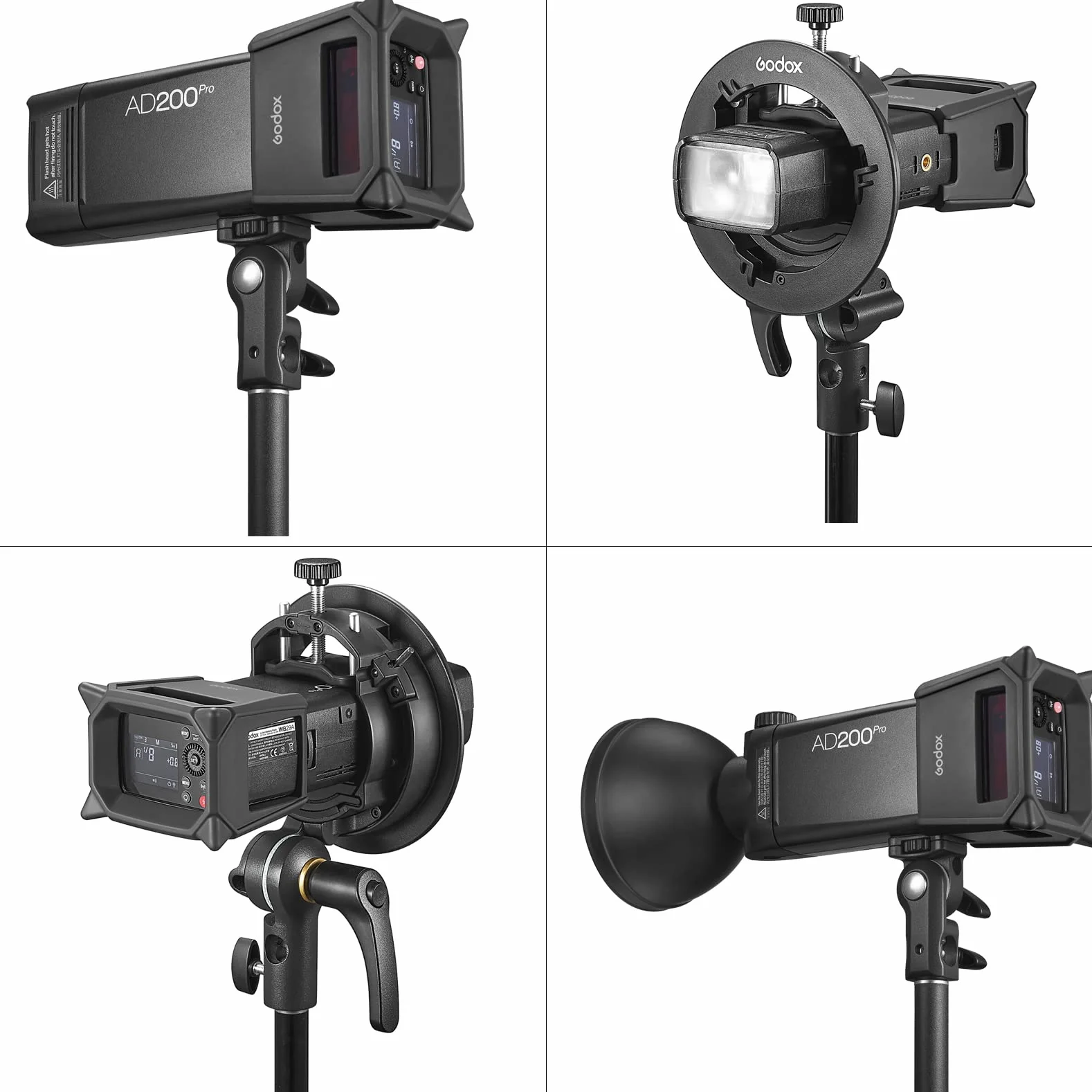Godox AD200Pro-PC Housse de Protection en Silicone, Protégez Votre Flash AD200ProII AD200Pro AD200 ou Remplacez Idéalement Un Support de Lampadaire