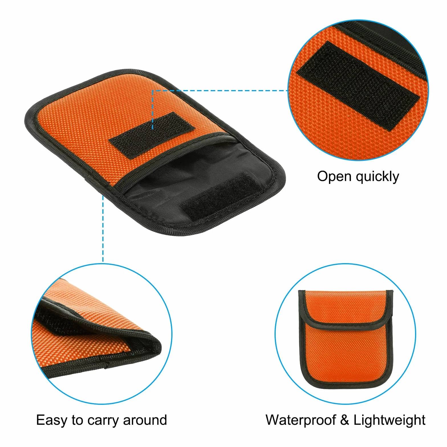 PATIKIL 58 mm Caméra Filtre Boîtier, 2 Paquet Pochette Imperméable Résistant à poussière Sac pour Photographie Filtre Stockage, Orange