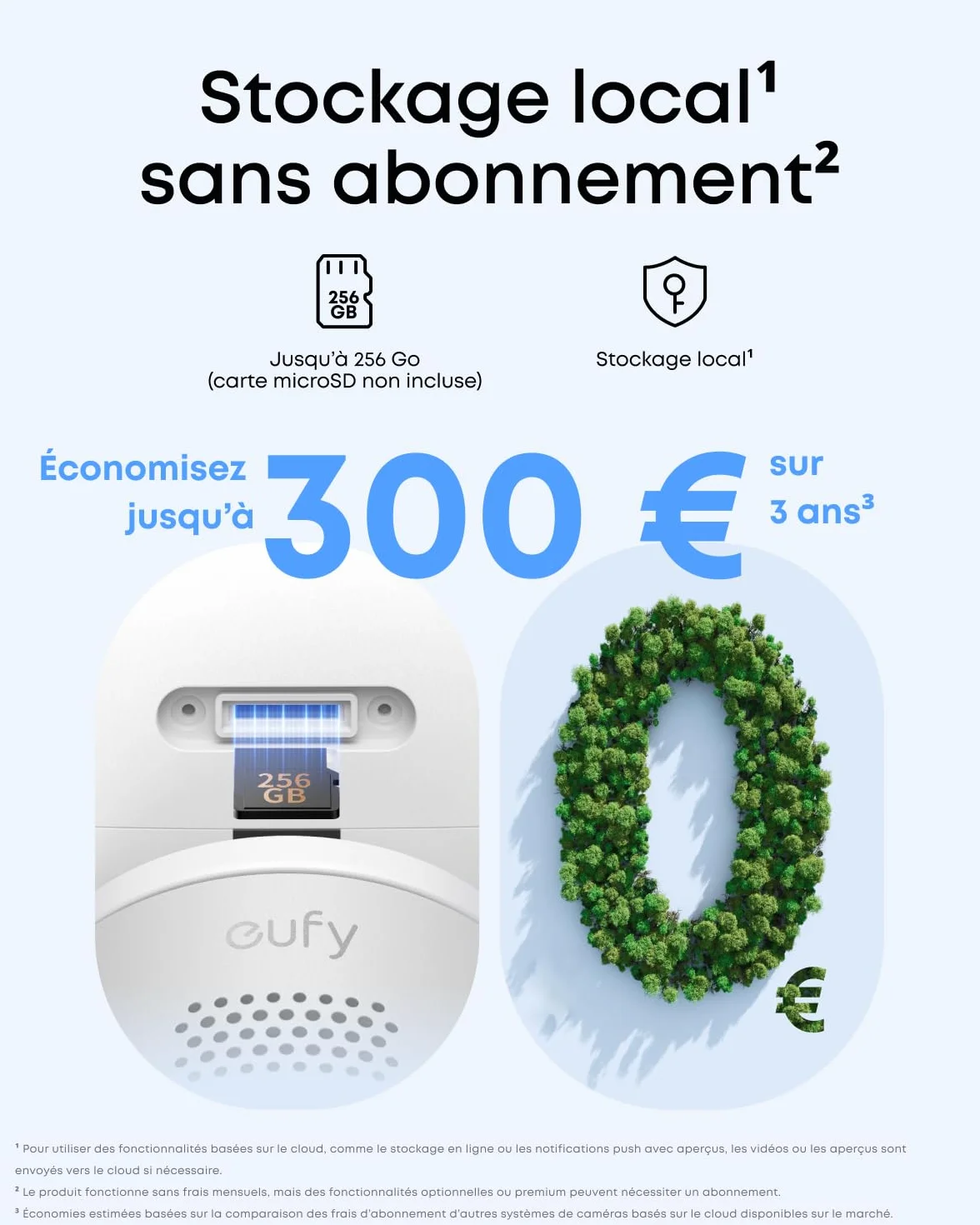 Caméra Filaire eufy C31, caméra extérieure et intérieure 360°, Panorama et Inclinaison, Double antenne, Vision Nocturne Couleur, Stockage Local, sans abonnement, détection IA, Enregistrement continu