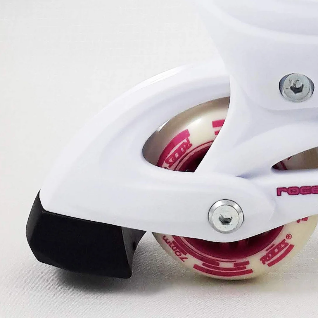 Roces Compy 8.0 Girl Patins en Ligne Taille Réglable Patins à Roulettes Enfant Blanc
