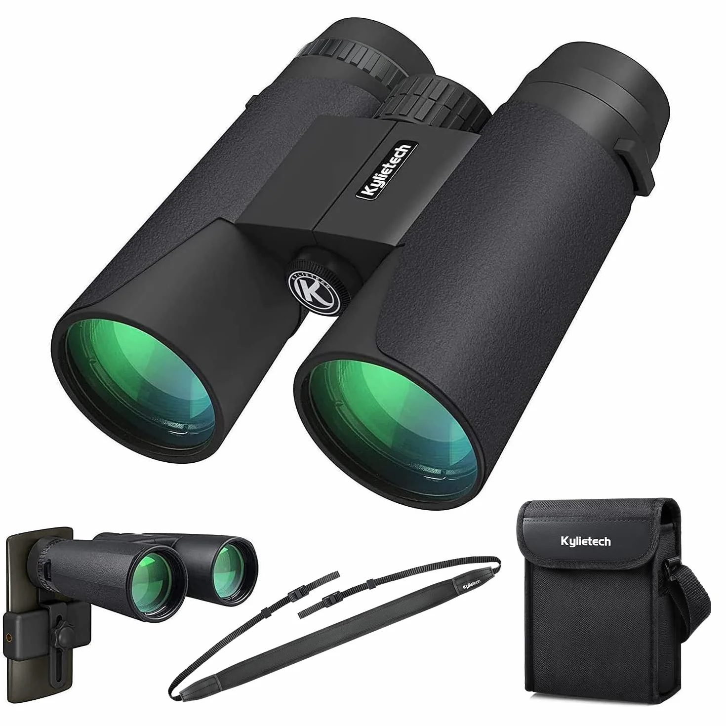 Kylietech 12x42 Jumelles pour Adultes BAK4 Prism FMC Lentille Compact Antibuée Étanche Observation Oiseaux Voyage Chasse Concerts