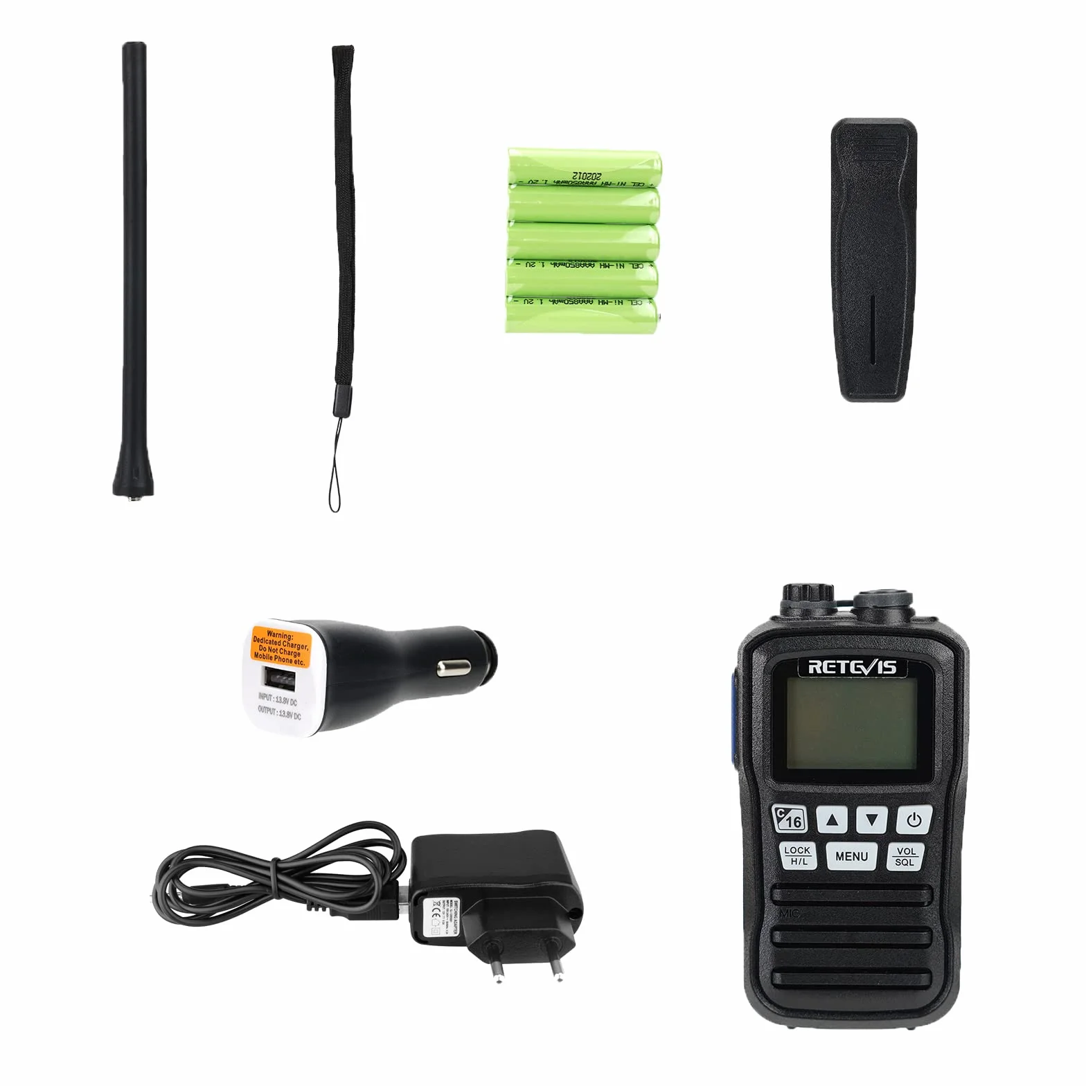 Retevis RM01 Marine Radio VHF Portable Étanche IP67 88 Canaux Talkie Walkie Marine Noir