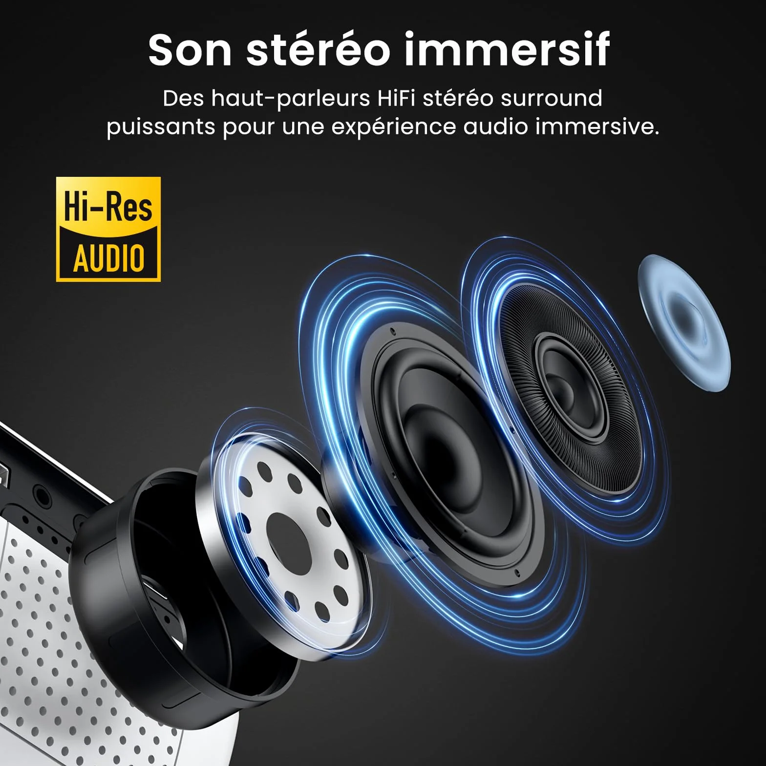 HOPVISION Videoprojecteur 4K Supporté 1080P Natif Full HD Bluetooth Home Cinéma Portable