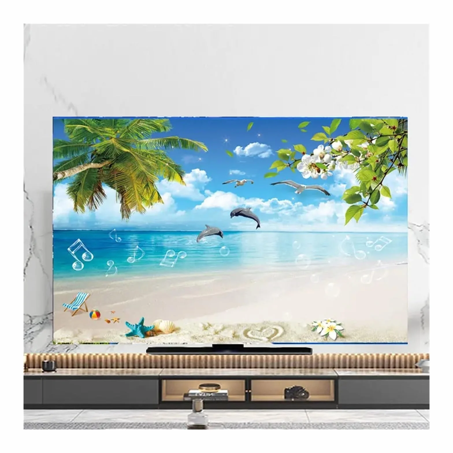 Housse de Protection Anti-poussière pour TV 43-65 Pouces Couverture Suspendue Universelle