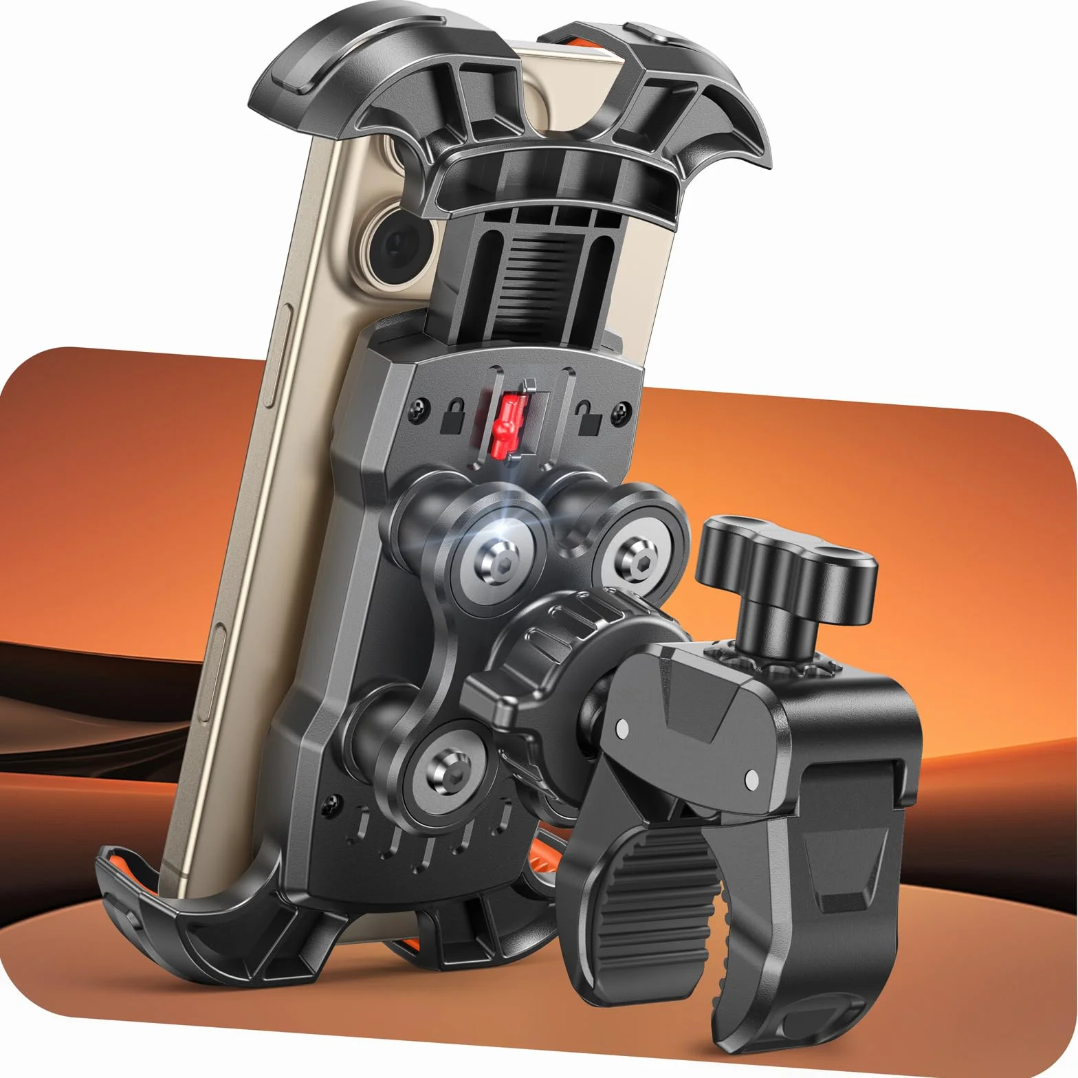 Support Telephone Moto Anti Vibration, [sans Outils] Support Porte Telephone Velo, [Coussin Silicone] Support Téléphone Trotinette Electrique Compatible iPhone, Galaxy, Smartphones 4.7-6.9''