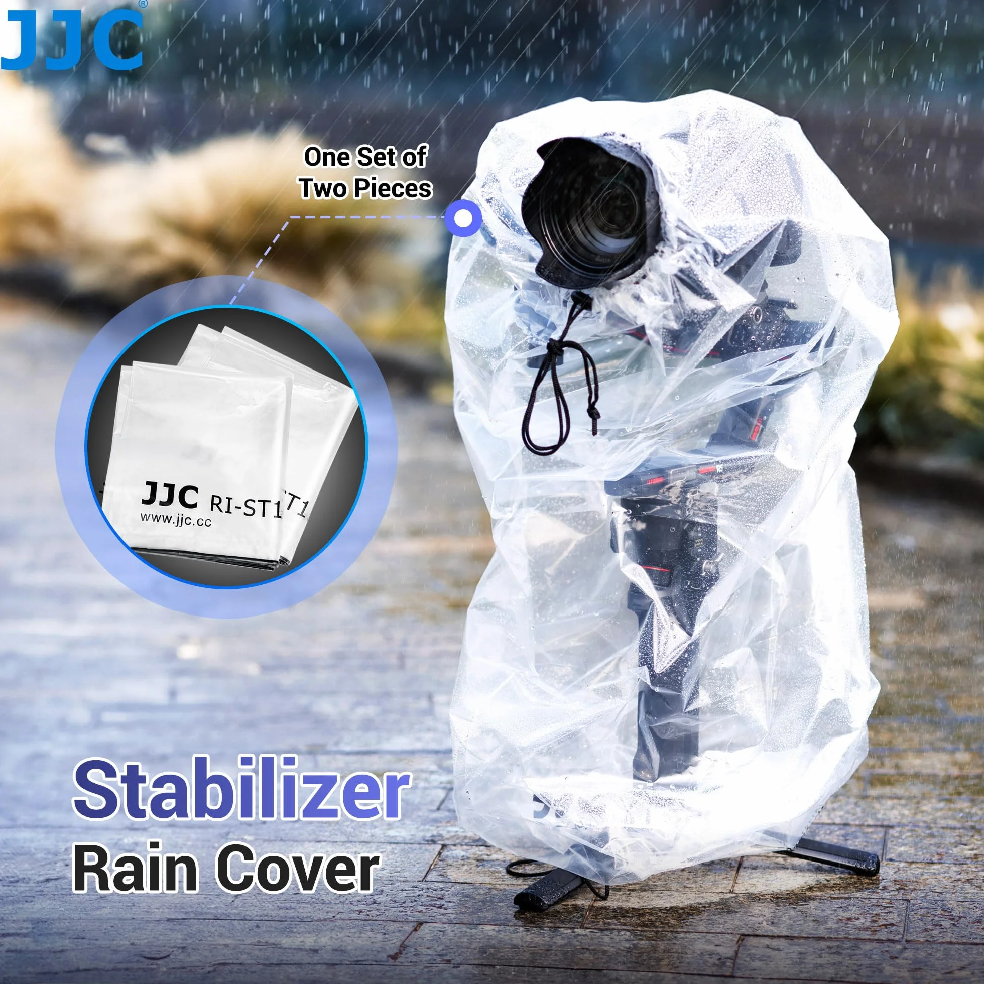 JJC 2 Pack Housse de Pluie Transparente pour Stabilisateur, Protecteur Imperméable pour DJI RS3 Pro Mini RSC 2 Ronin-SC ZHIYUN WEEBILL 3S Crane 4 et Plus Stabilisateur Inférieur à 16,3 x 8,6 x 7,7 ''