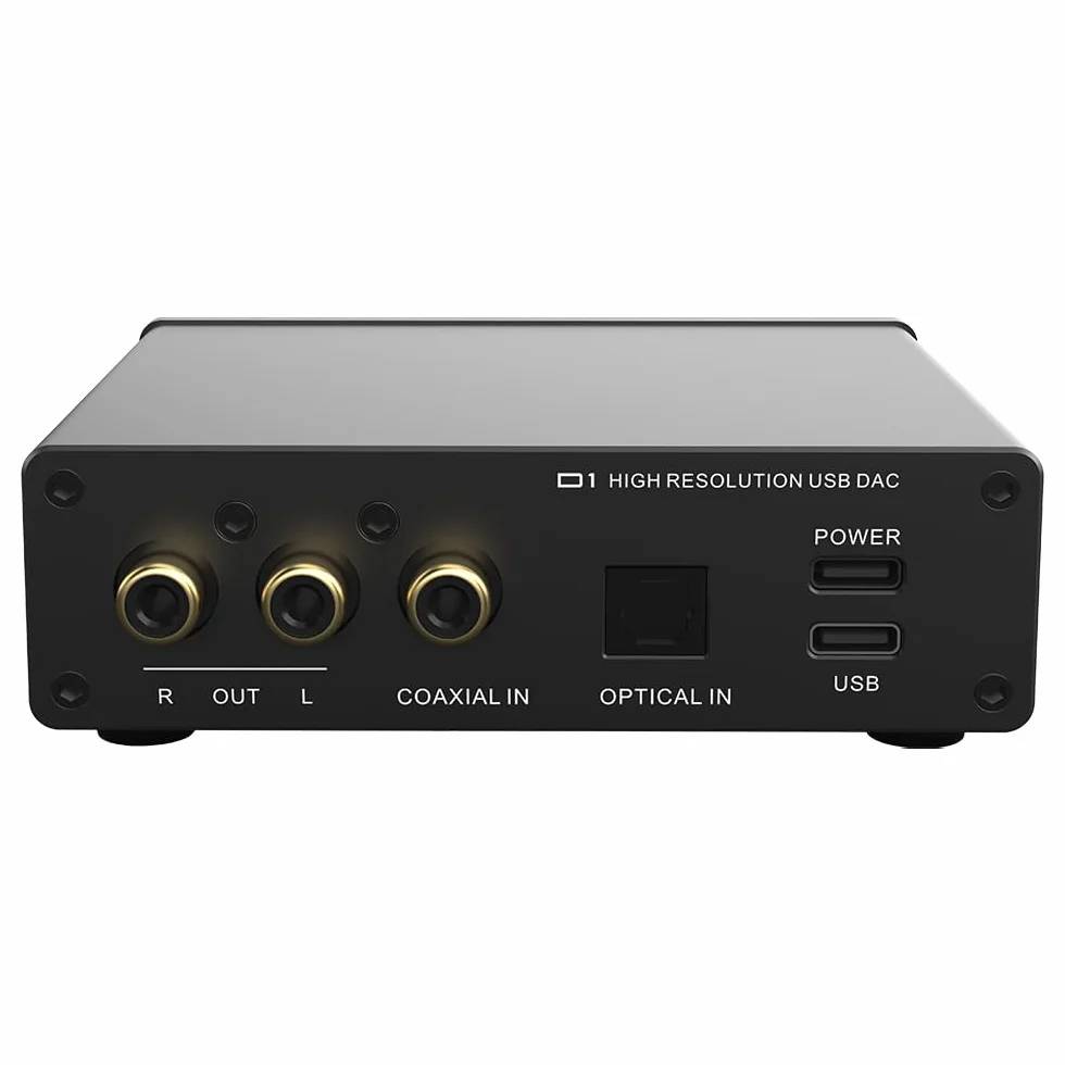 S.M.S.L D1 Hi-Res Audio Dac RohmBD34352EKVchip Touch Control RCA out 768kHz/32bit DSD512 THD+N 0.00038% MQA Audio DAC Dual USB/Optical/Coaxial input SNR126dB for phone/pad/PC/TV/DVD Home Desktop DAC