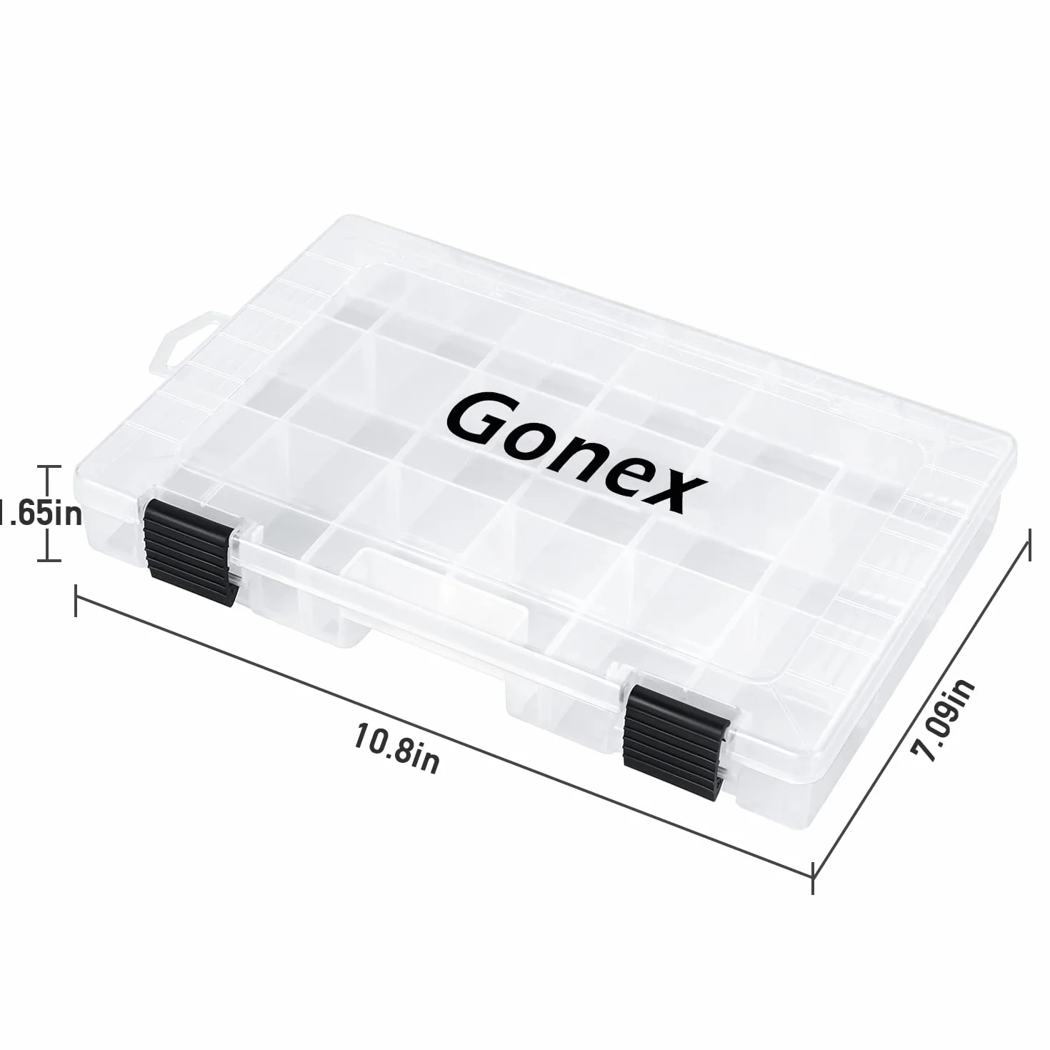 Gonex boîtes à appâts de pêche en plastique transparent avec séparateurs réglables