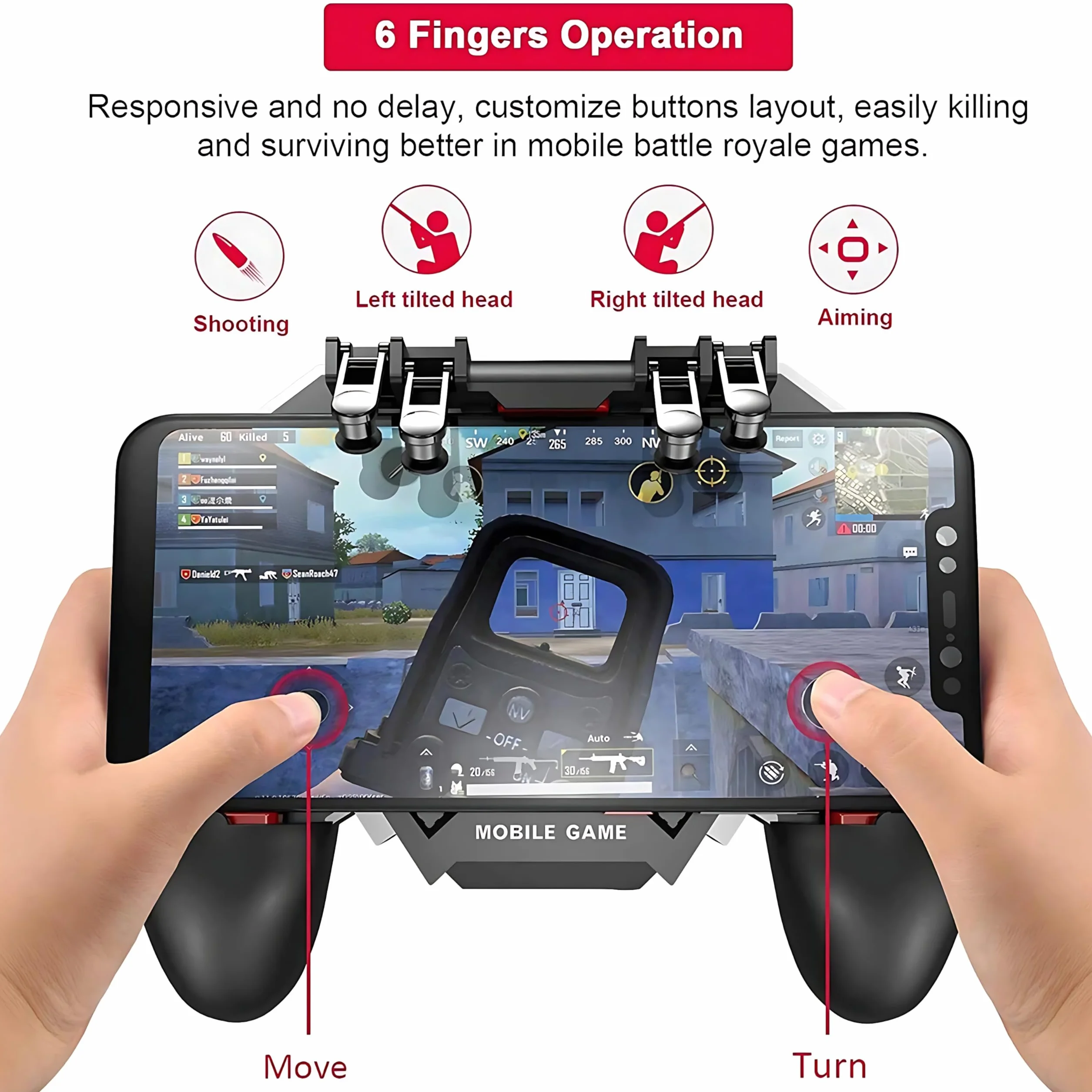 Esenlong Manette de jeu, confortable et extensible pour téléphone portable