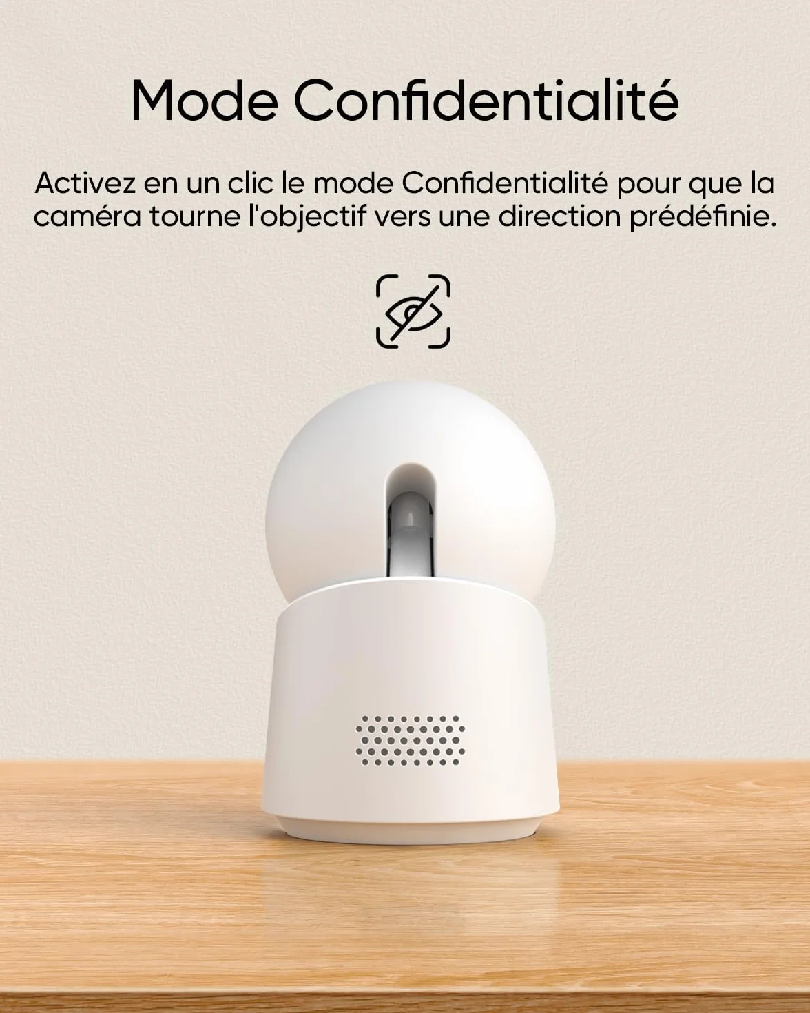 eufy Security Caméra intérieure C220, caméra de Surveillance avec résolution 2K, Rotation 360° et Inclinaison, caméra de Surveillance intérieure Filaire avec Wi-FI, détection des Humains par IA