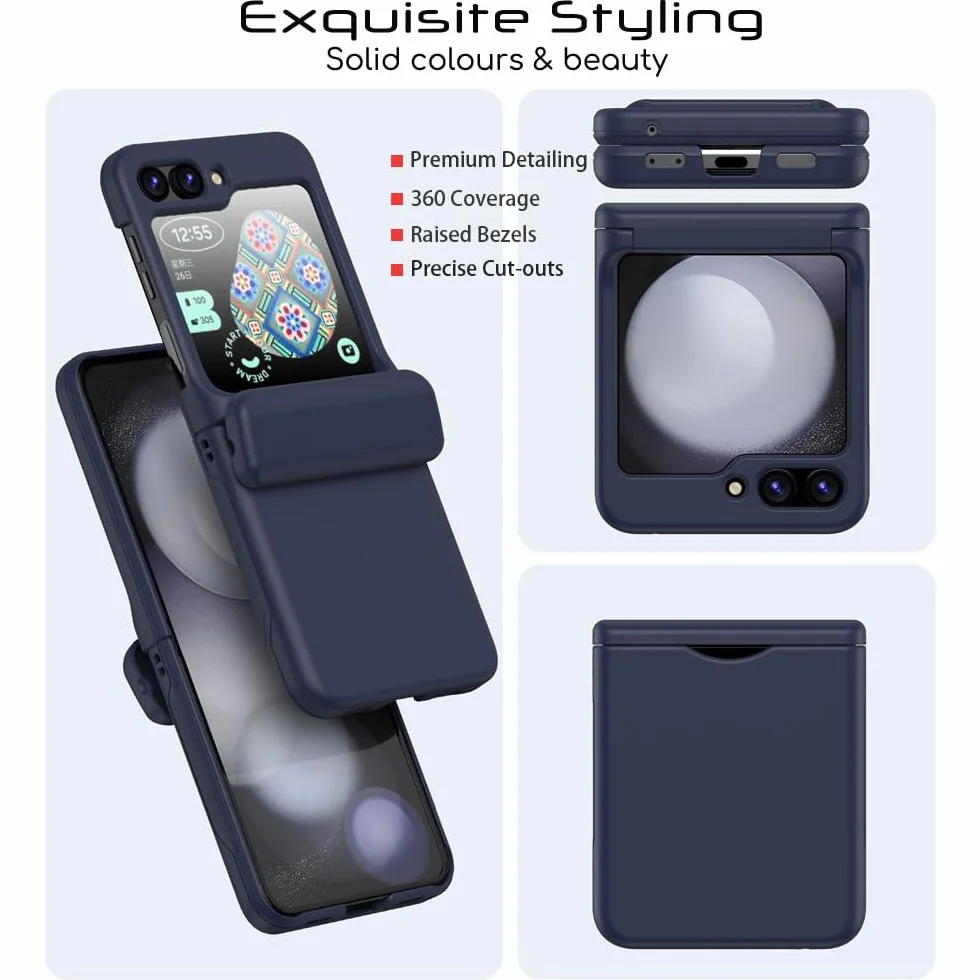 TECHGEAR Coque Samsung Galaxy Z Flip 6 avec porte-cartes Protection robuste Bleu