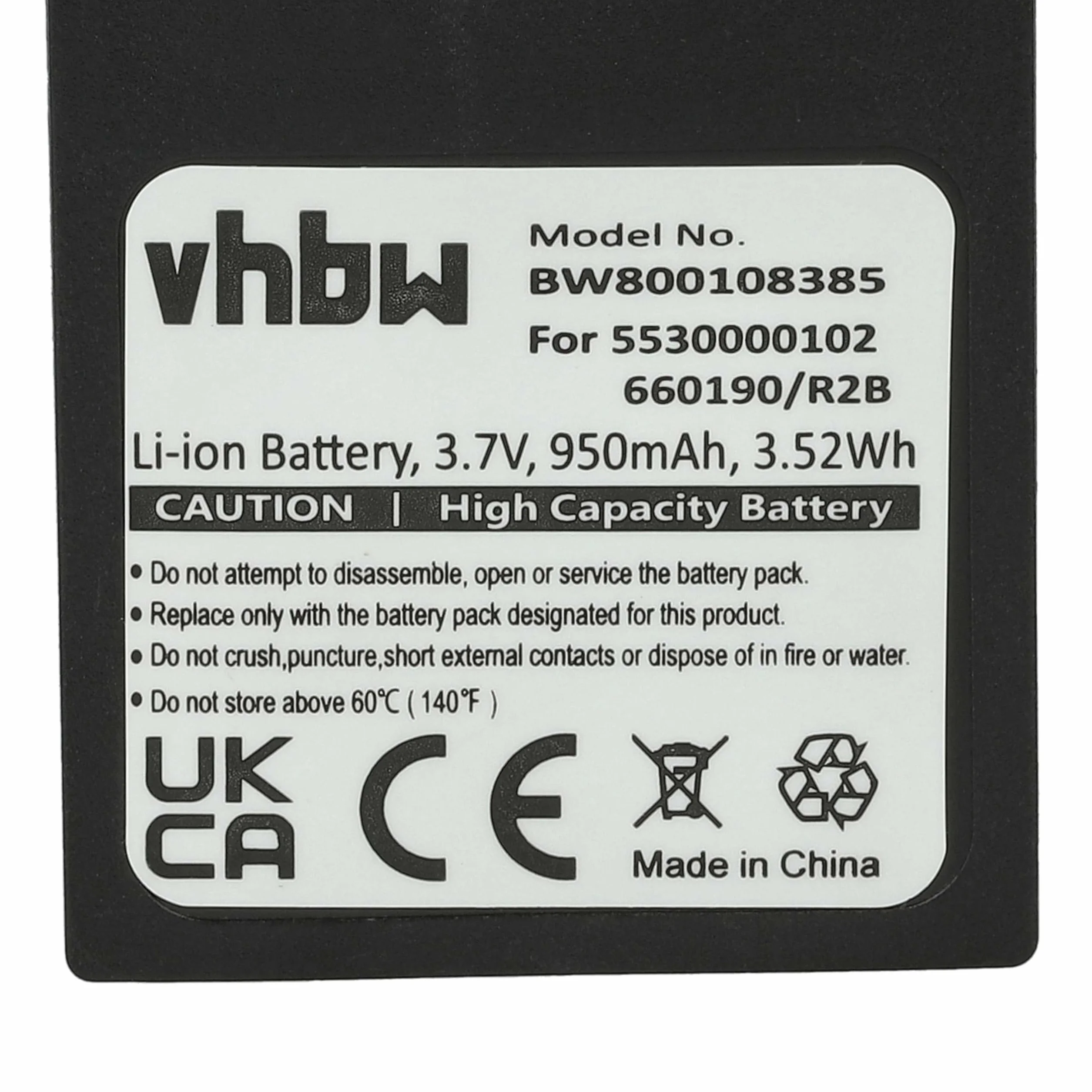 vhbw 1x Batterie Compatible avec Ascom 9D62, i62 Messenger, i62 Protector, D62, i62, i62 Talker téléphone Fixe sans Fil (950mAh, 3,7V, Li-ION)