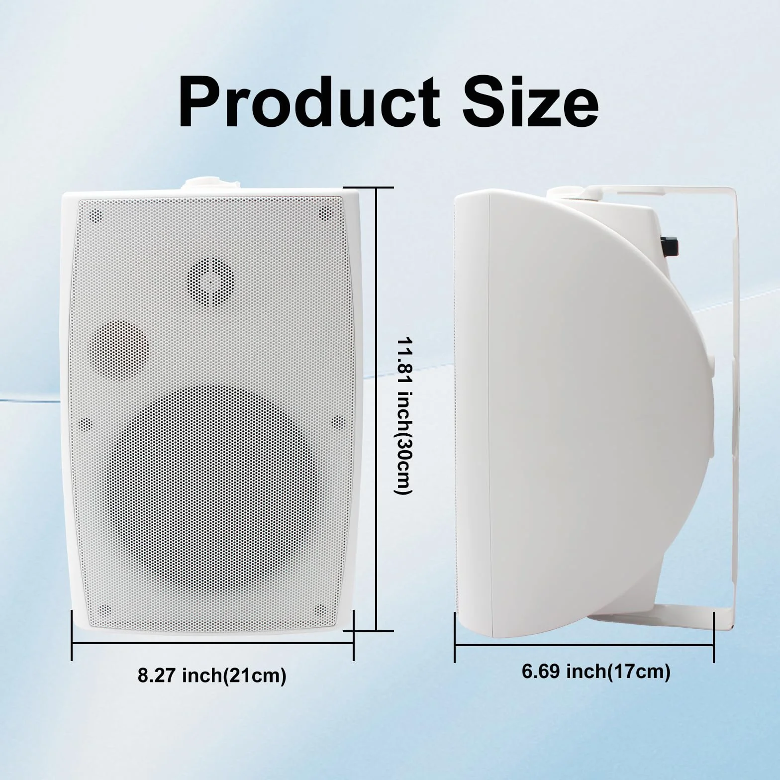 Herdio 6,5 Pouces 800 W Haut-parleurs Bluetooth d'extérieur, filaires étanches avec amplificateur Multifonctionnel, Haut-parleurs muraux pour terrasse, Piscine, Jardin (Blanc)