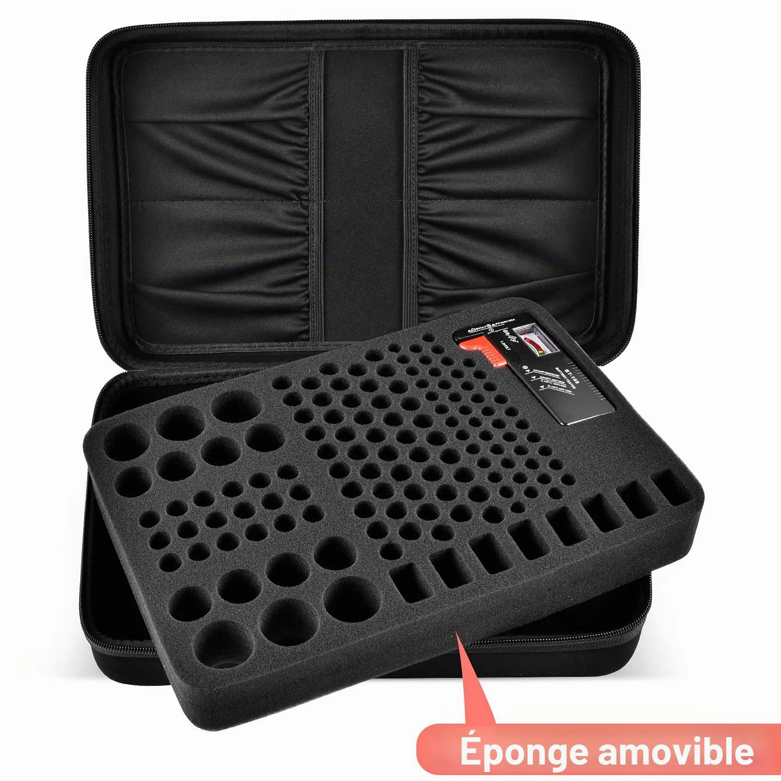 COMECASE Boîte de Rangement Rigide pour Batterie L L Holds_ 142 pièces + testeur.