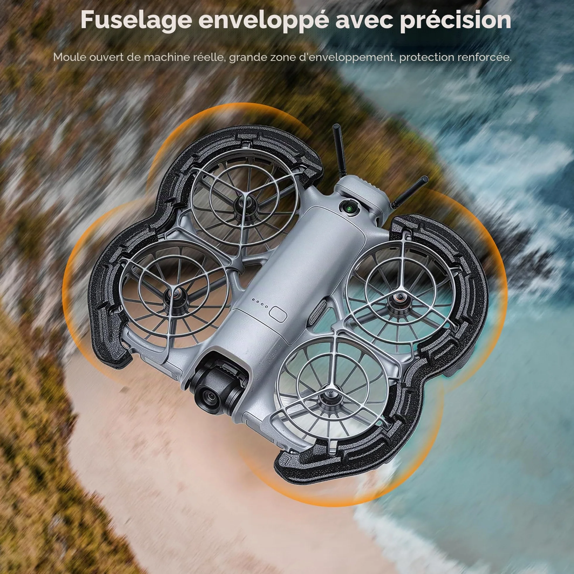 STARTRC Protège-hélice Neo 2 - Protection d'hélice EVA pour DJI Neo 2 - Couvercle d'augmentation de la hauteur pour DJI Neo 2 drone (noir)