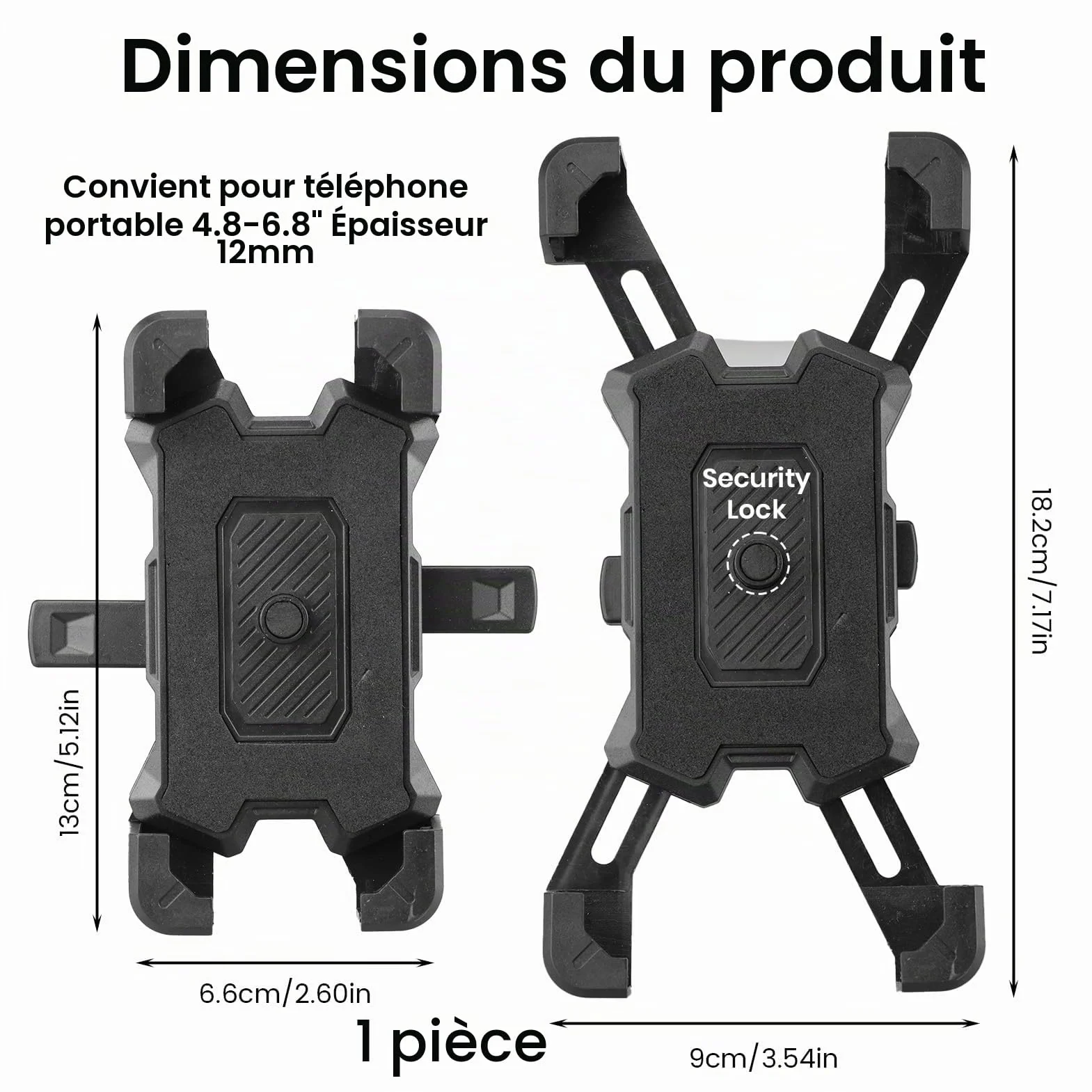 Support Téléphone Vélo Moto, Support Telephone Porte Telephone Velo Guidon Universel pour Trotinette Electrique Scooter VTT avec 360° Rotation pour iPhone 17 16 15 14 13 5,5"-7,9" Smartphones GPS