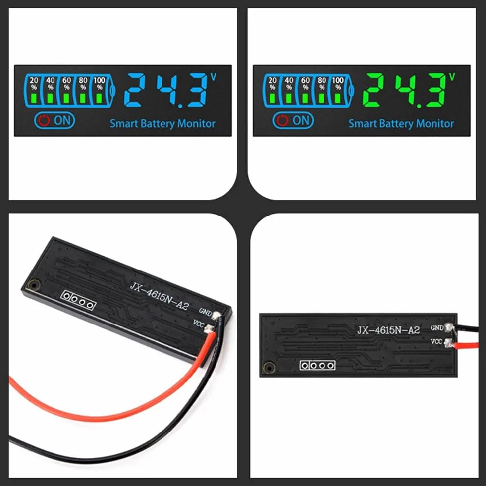 18650 Li-Ion Lipo Lithium Test 7-55V Acide Batterie Indicateur de Niveau Testeur LEDAffichage Compteur Module Capacité Tension Compteur,C