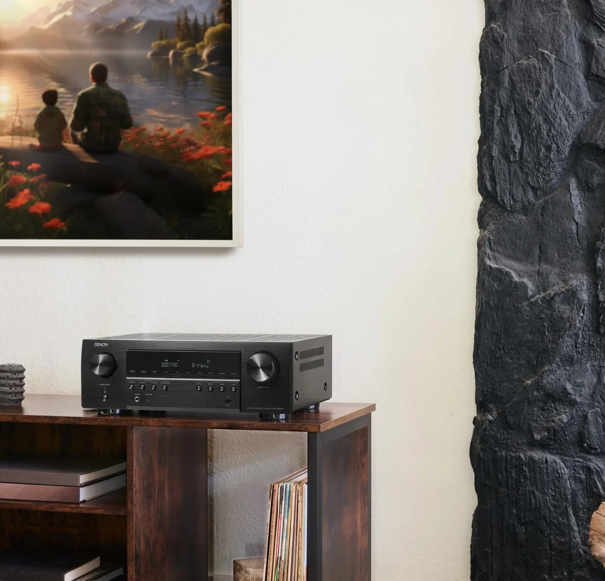 Denon AVC-S670H Amplificateur AV Home Cinéma 5.2 Canaux, 140W, Son Surround Haute Définition, HDMI 8K, HEOS Built-in, Wi-FI, Bluetooth, AirPlay 2, Compatible Alexa - Noir