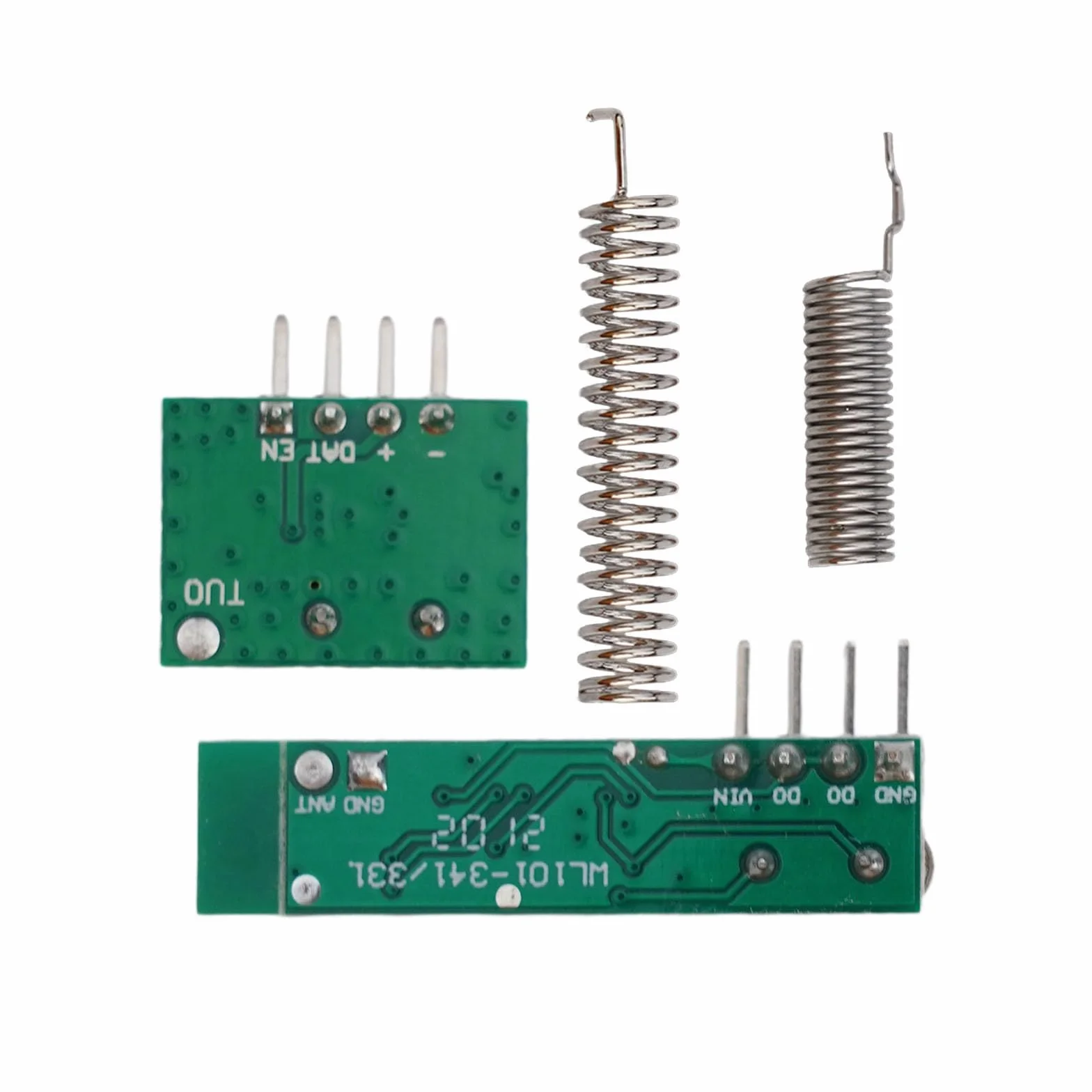 Module émetteur récepteur RF superhétérodyne 433 MHz 108 dBm Télécommande sans fil Ask OOK 30 x 9 x 1 mm vert