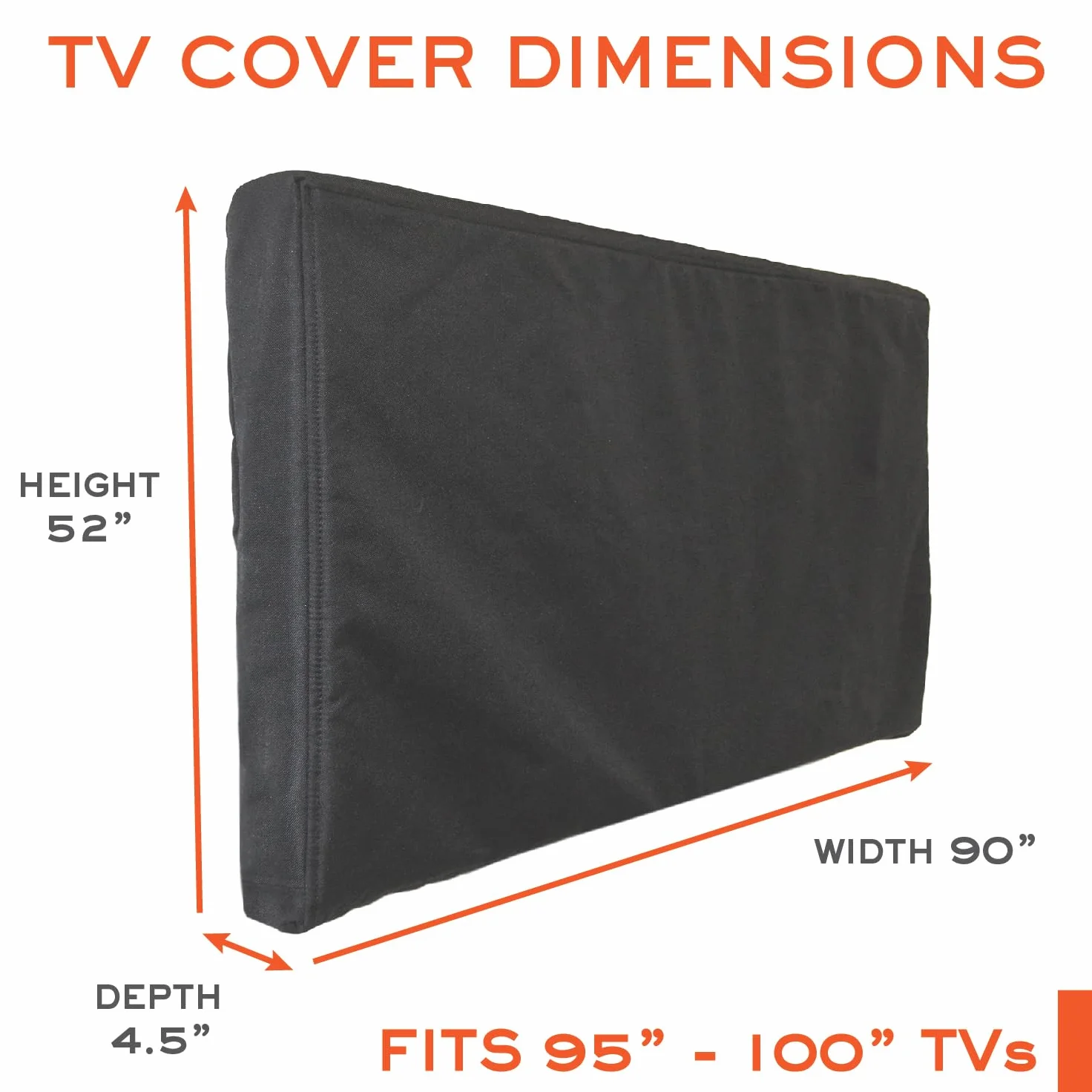 Housse de protection TV extérieur 95-100" imperméable 360° anti-rayures Noir