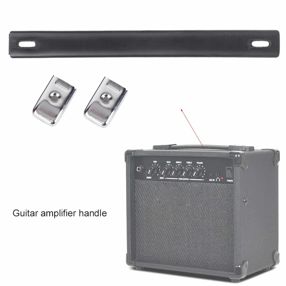 Poignée de Haut Parleur de Guitare en Cuir PU Poignée d'amplificateur de Guitare Noire pour Haut Parleur Ampeg Style Vintage,Conférencier, Accessoires d'équipement o