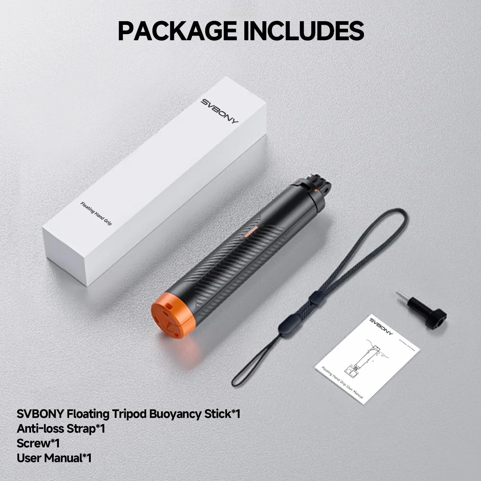 Svbony (2nd) Perche à Selfie 3in1 étanche Compatible avec GoPro Hero 13, 12, 11, 10, 9, 8, Compatible avec DJI Osmo Action 5 Pro 4 3, Compatible avec Insta360 Ace Pro 2, Convient aux Sports Nautiques