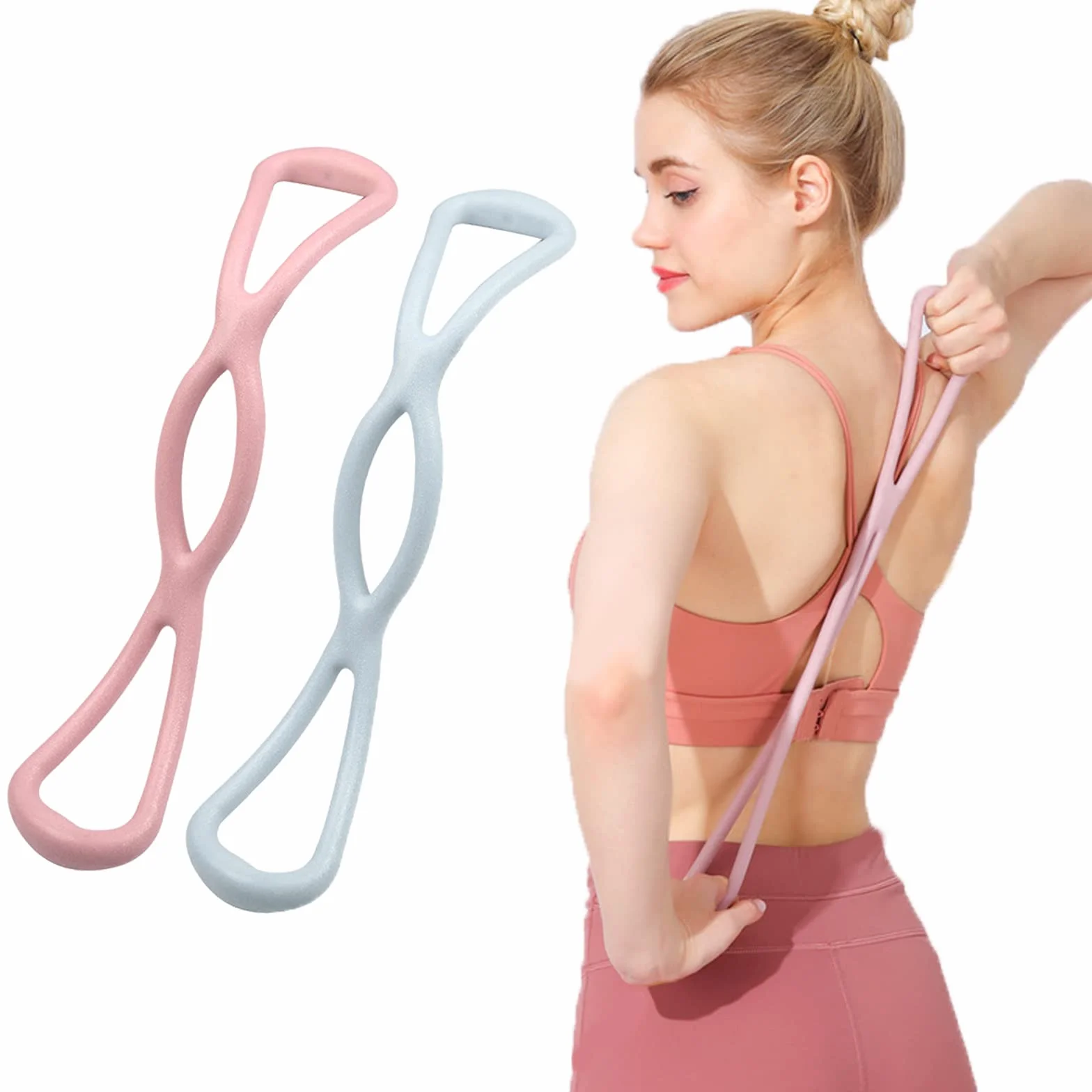 Bande Elastique Musculation 8-Shape Resistance Fitness Expander pour Pilates Yoga Squats
